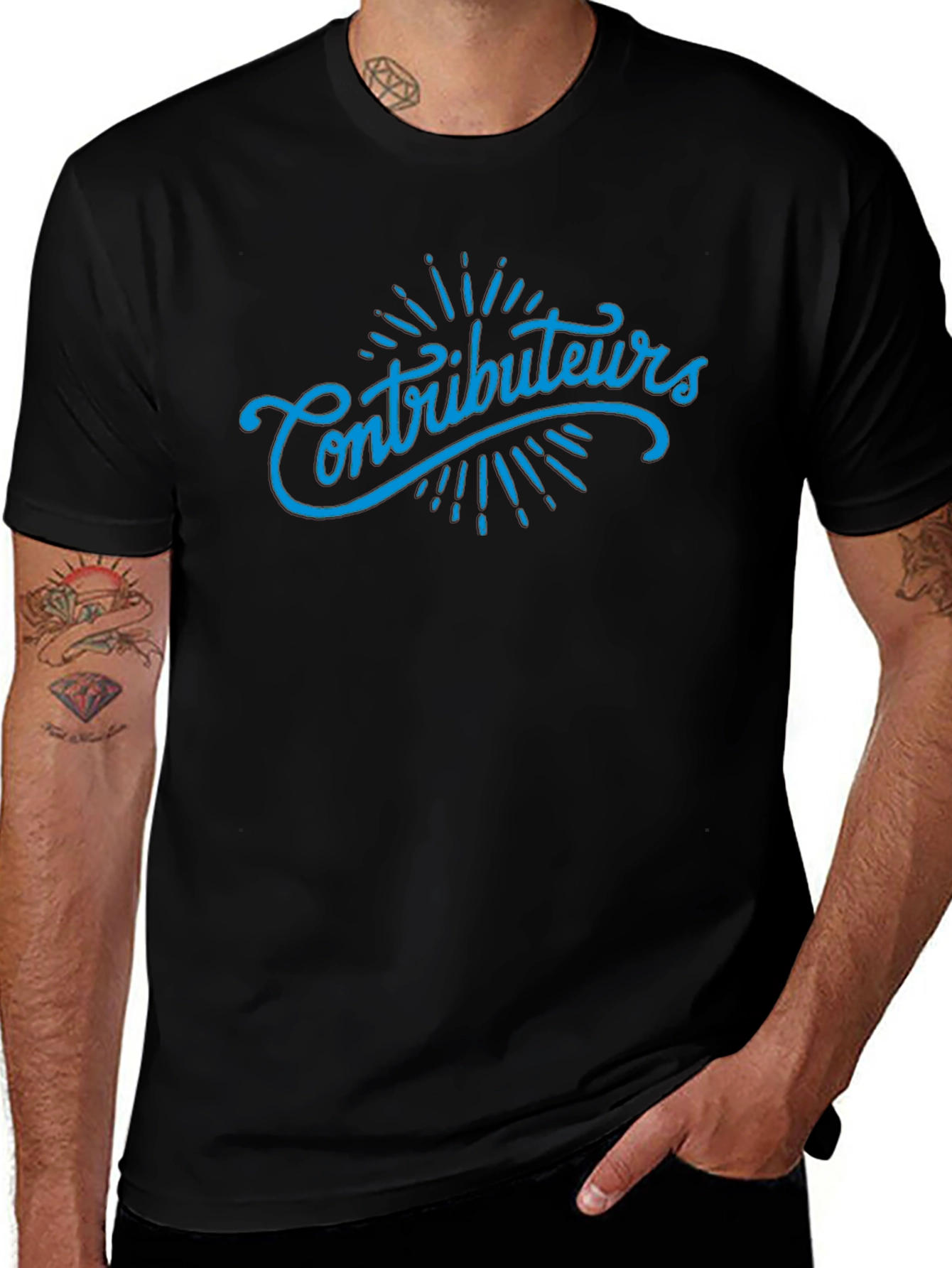 Contributors T-Shirt - Stylish Black Tee