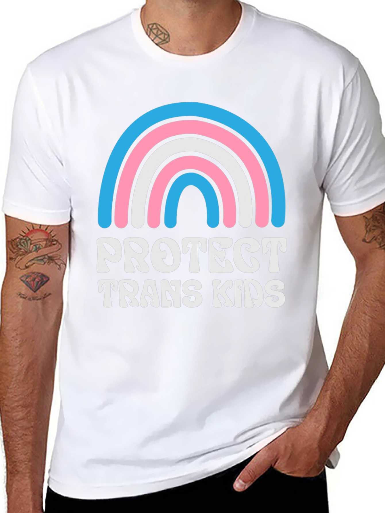 Protect Trans Kids T-Shirt: Equality Rainbow Design