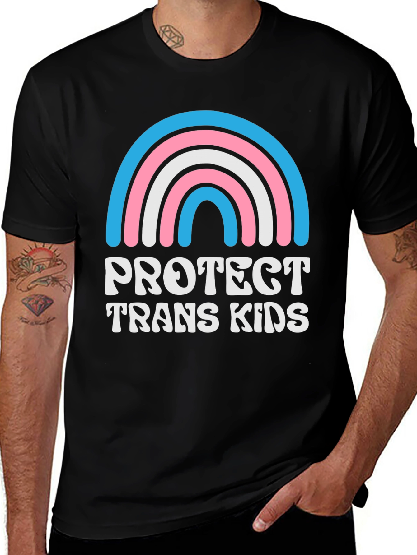 Protect Trans Kids T-Shirt: Equality Rainbow Design
