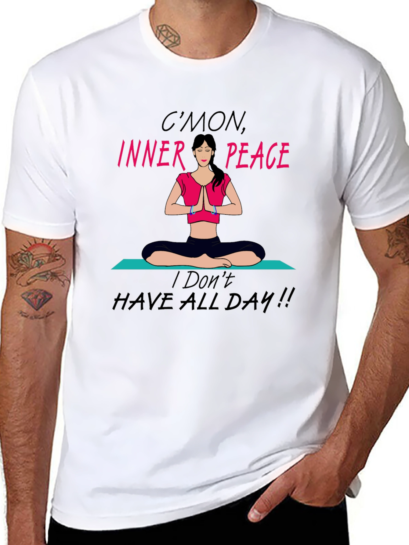 Funny Yoga Inner Peace Graphic T-Shirt