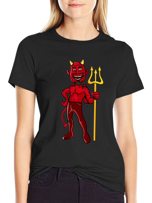 Devil Graphic Tee - Black Cotton T-Shirt