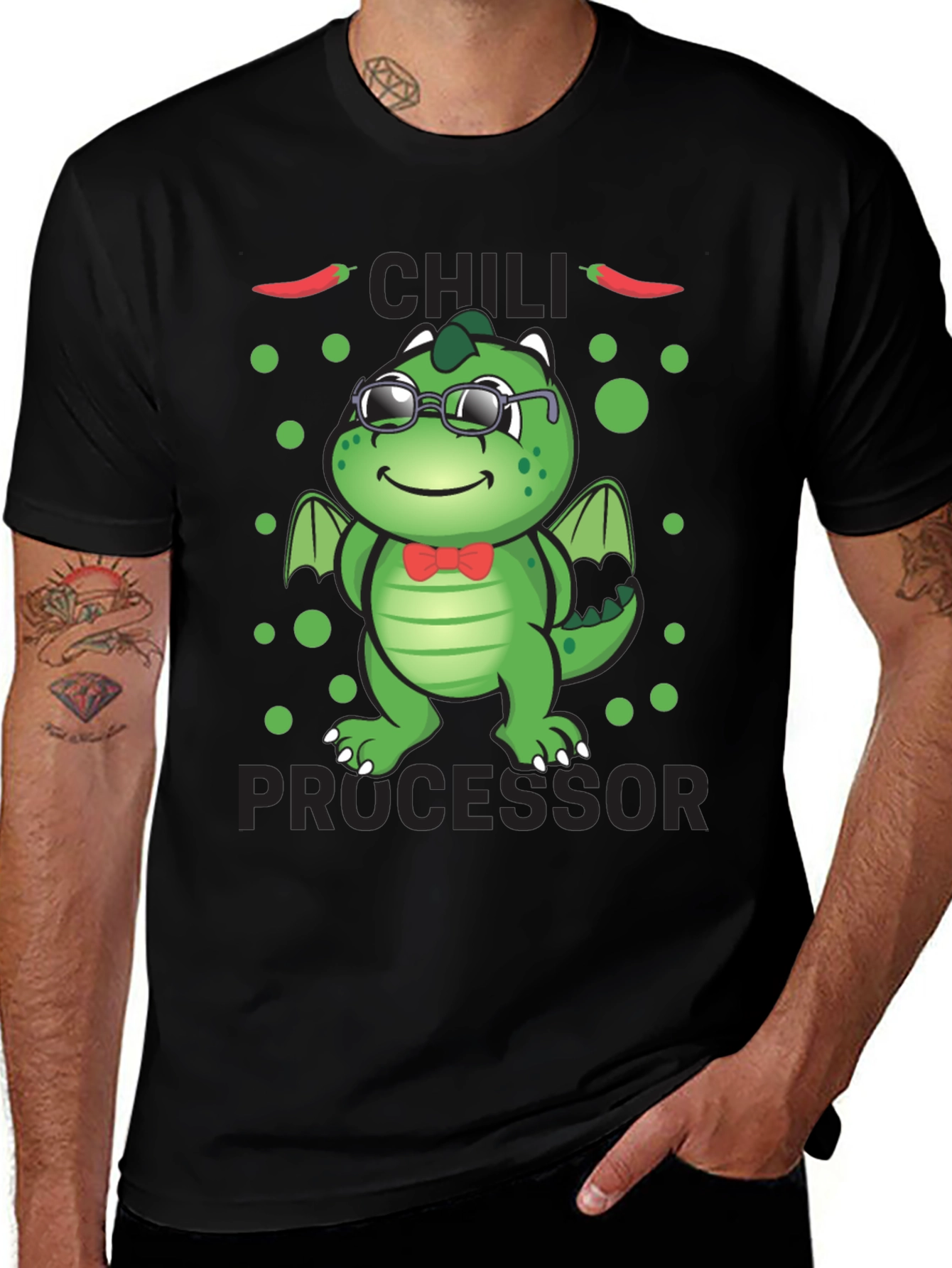 Chili Processor T-Shirt - Cute Dragon Design