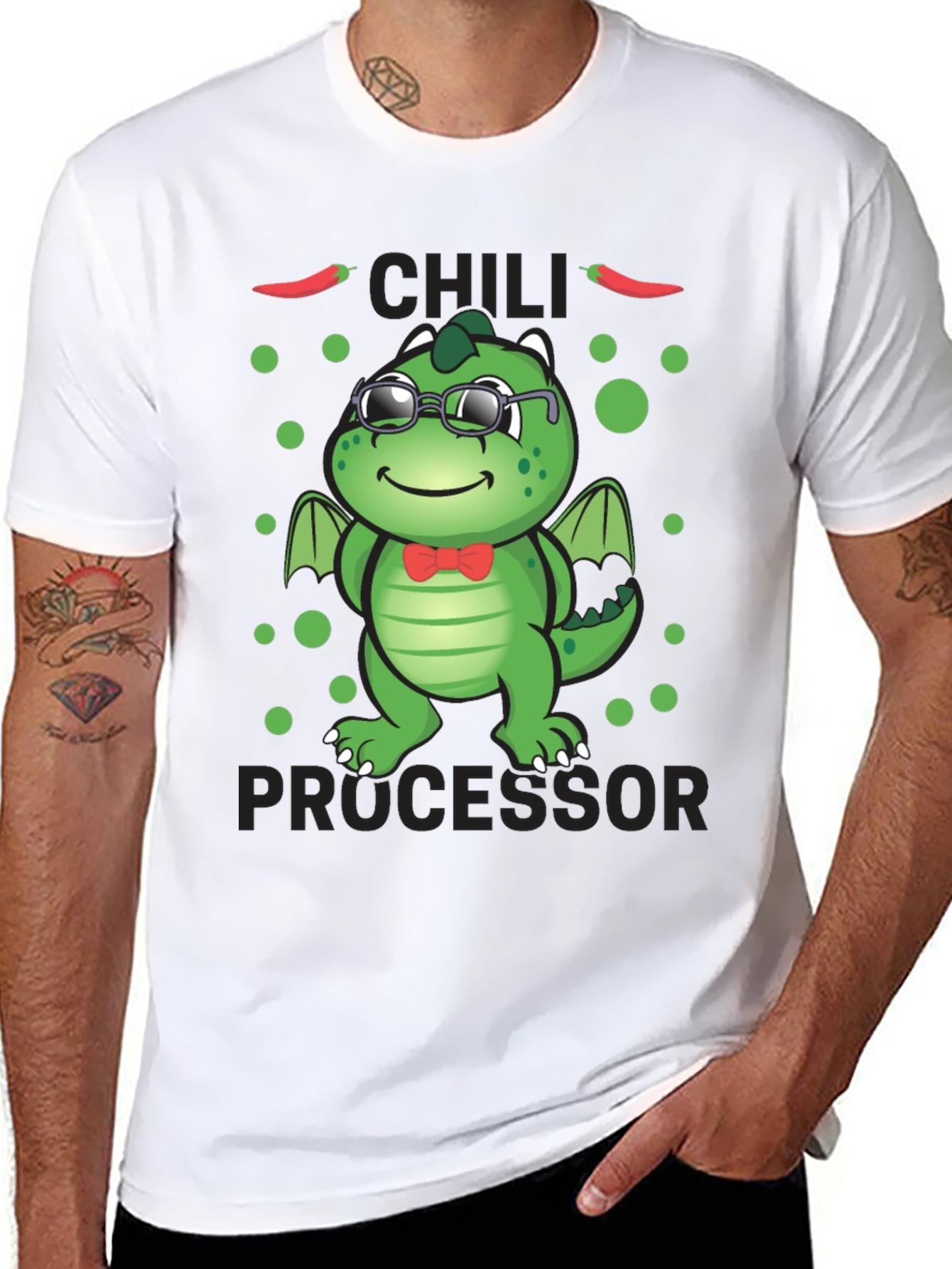 Chili Processor T-Shirt - Cute Dragon Design