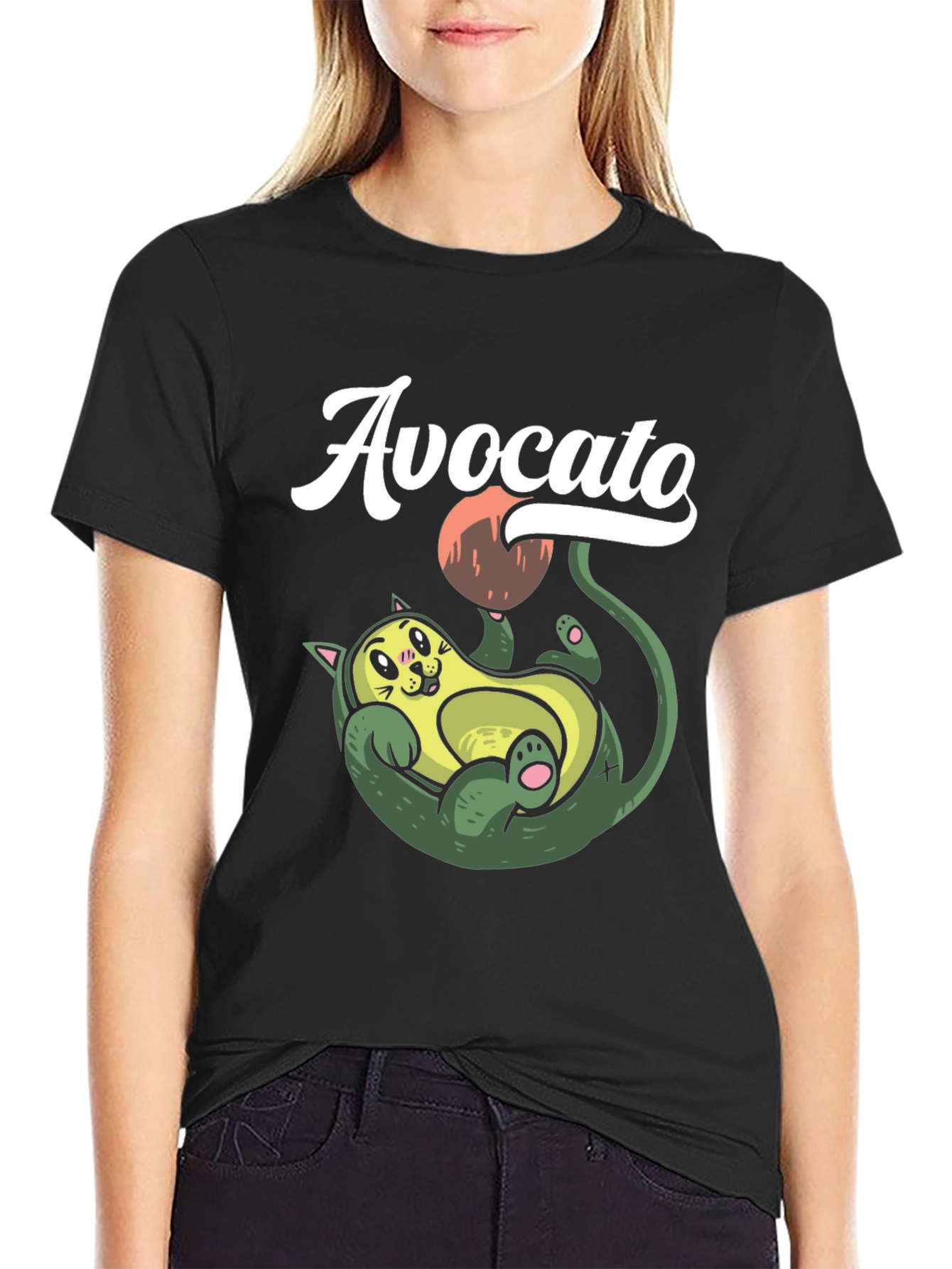 Avocato T-Shirt: Funny Cat Avocado Pun Tee