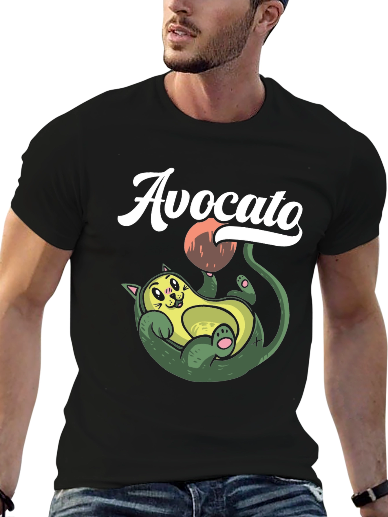 Avocato T-Shirt: Funny Cat Avocado Pun Tee