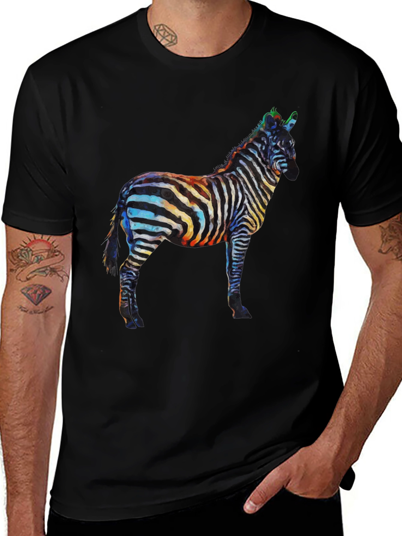 Zebra Graphic Black T-Shirt