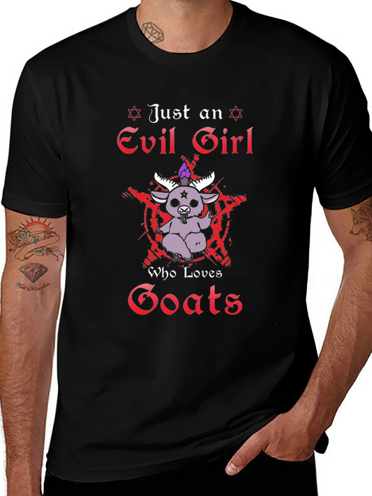 Evil Girl Who Loves Goats Graphic Tee