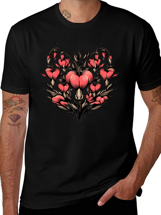 Bleeding Heart Flower Graphic T-Shirt