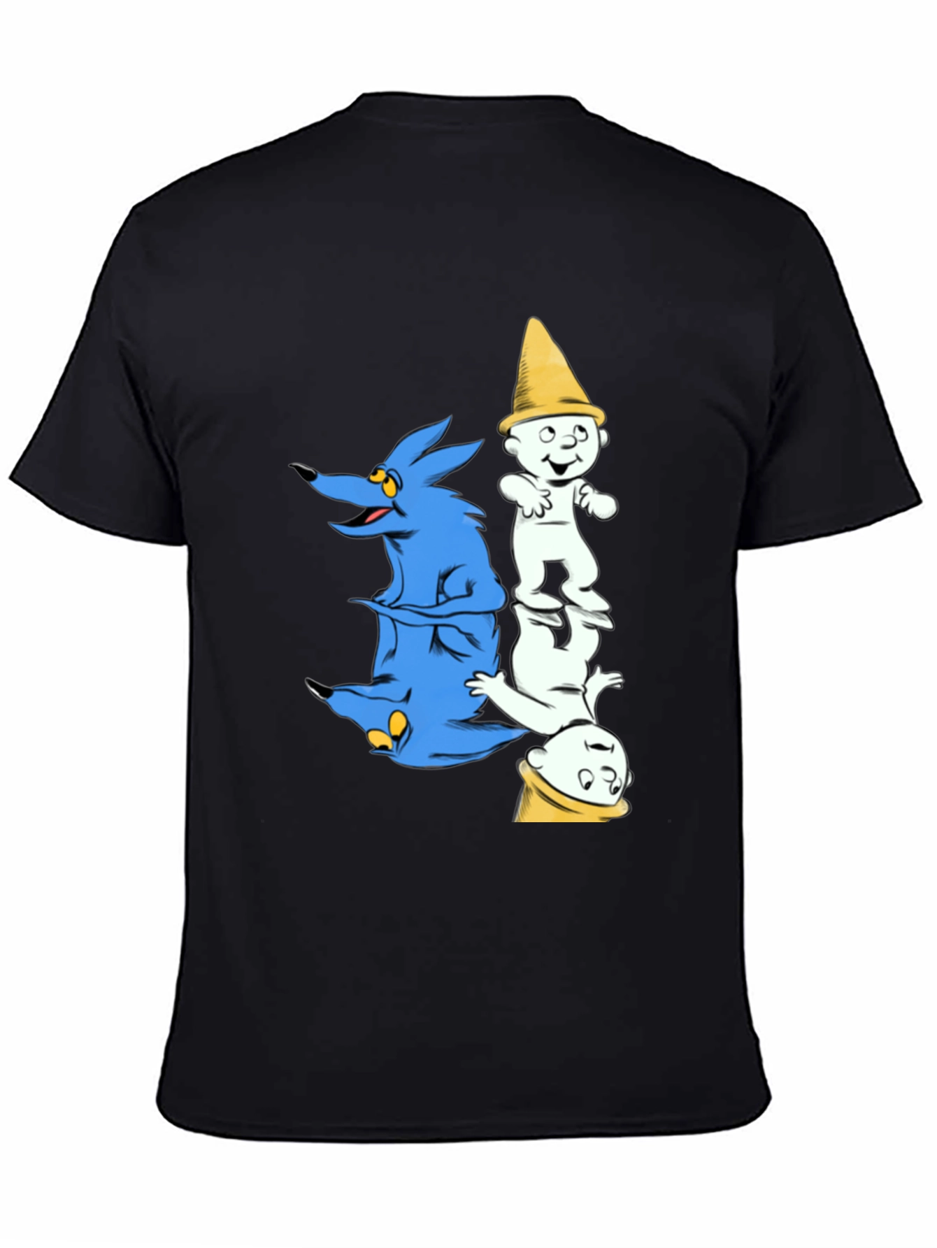 Cartoon Graphic Print Black Tee