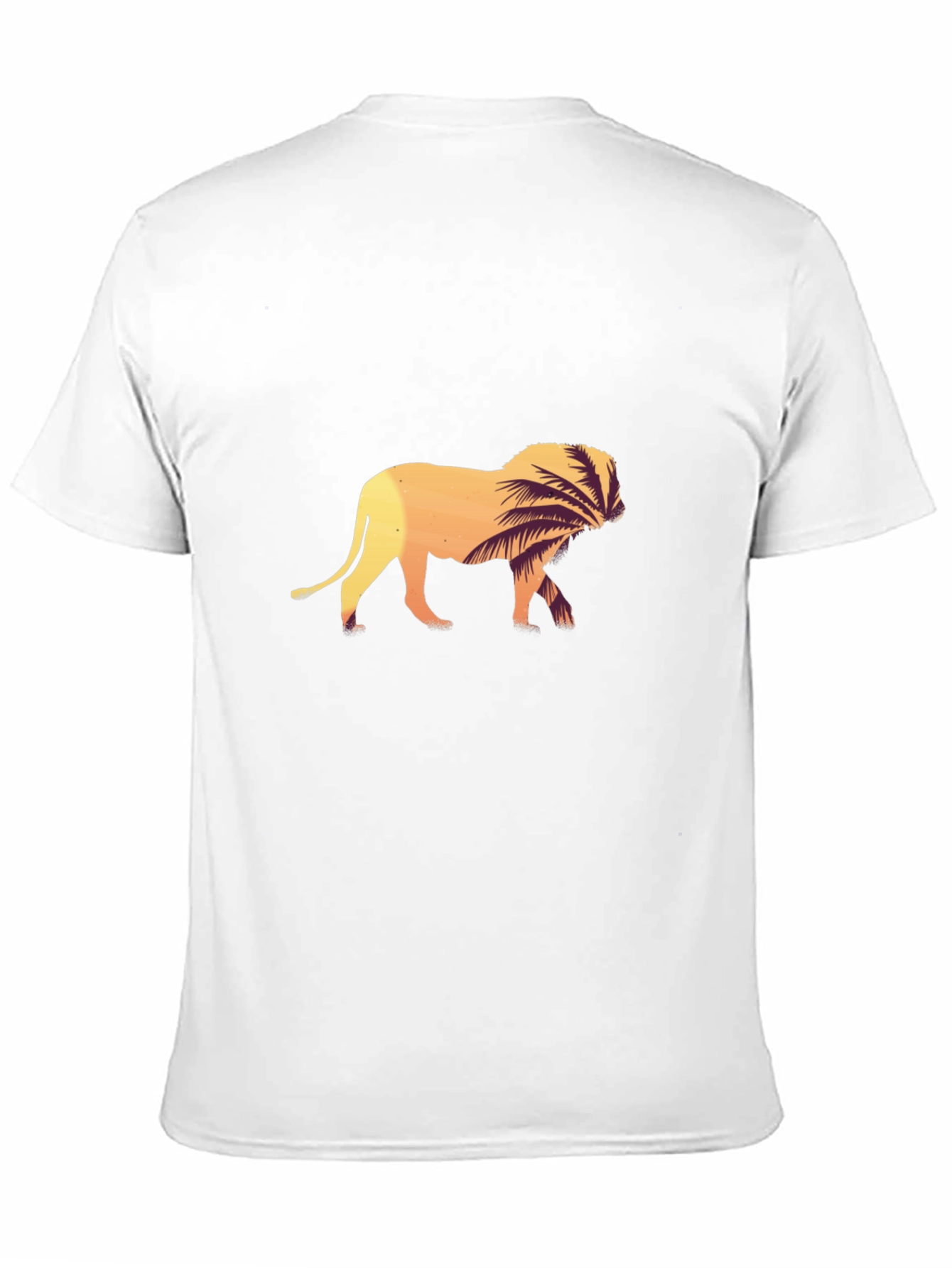 Lion Graphic Tee - Sunset Palm Design