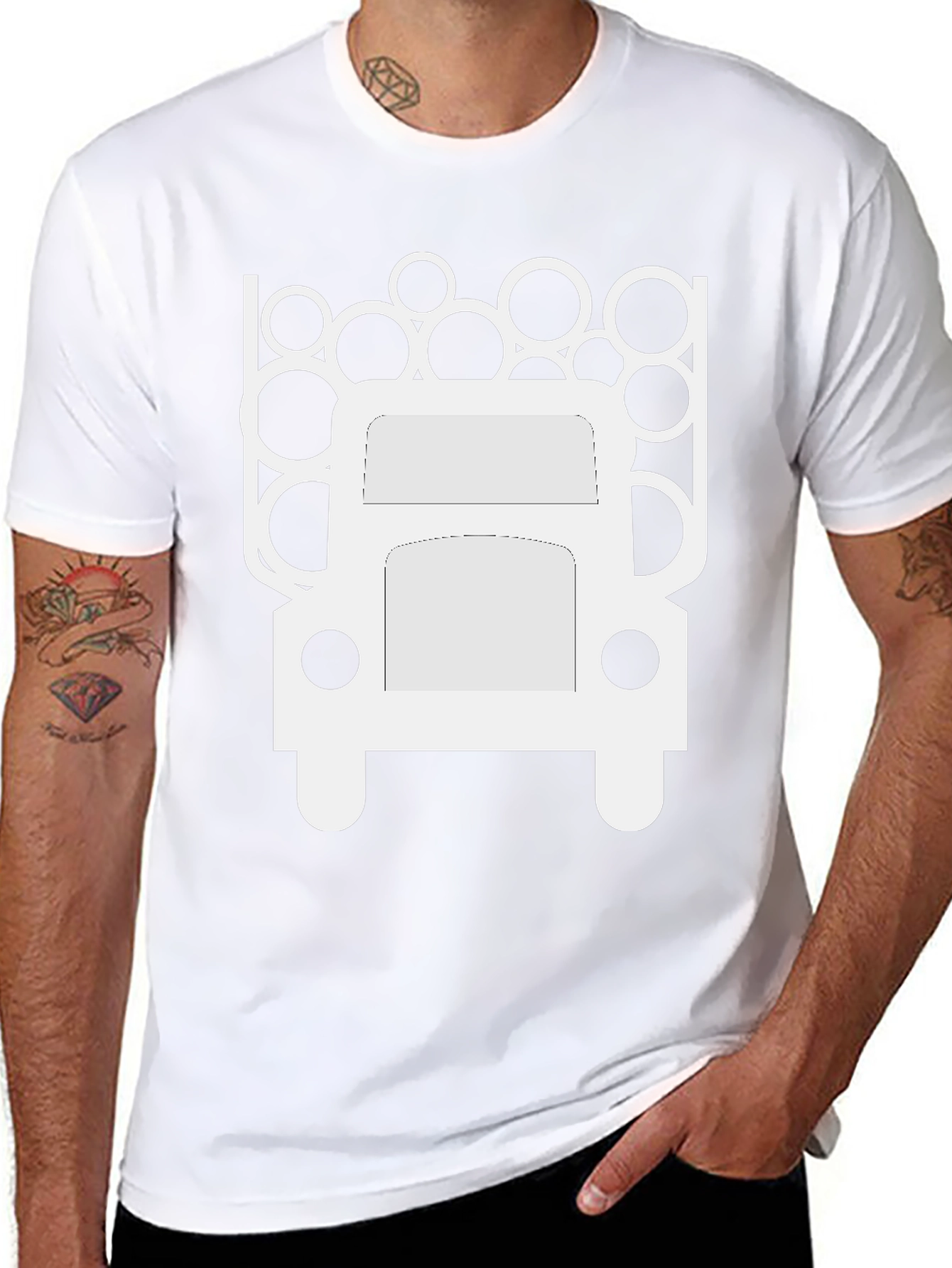 Mens Black T-Shirt - Logging Truck Graphic Tee