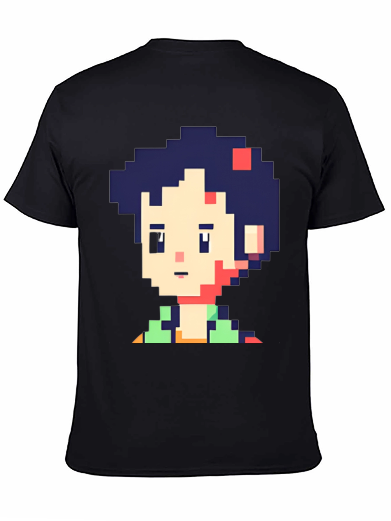 Pixel Art Character Graphic Black T-Shirt