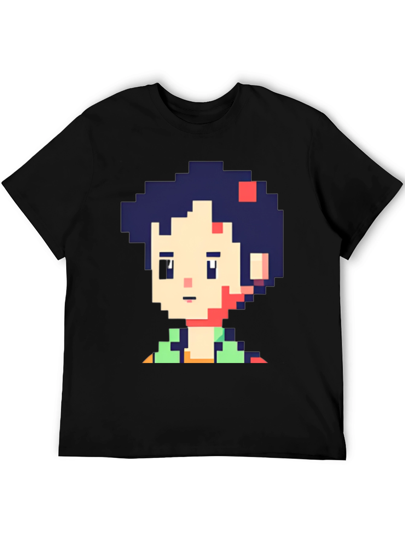 Pixel Art Character Graphic Black T-Shirt