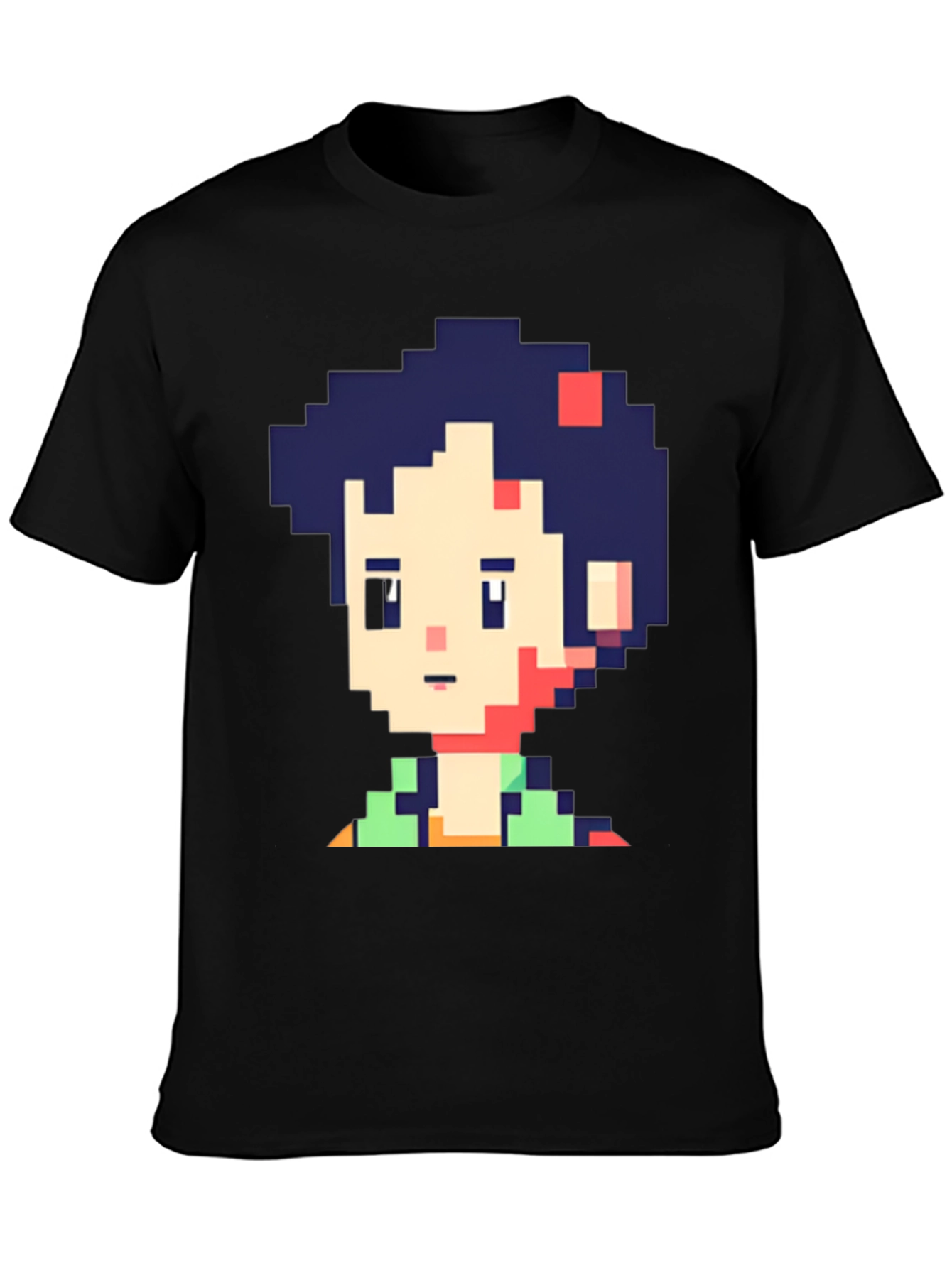 Pixel Art Character Graphic Black T-Shirt