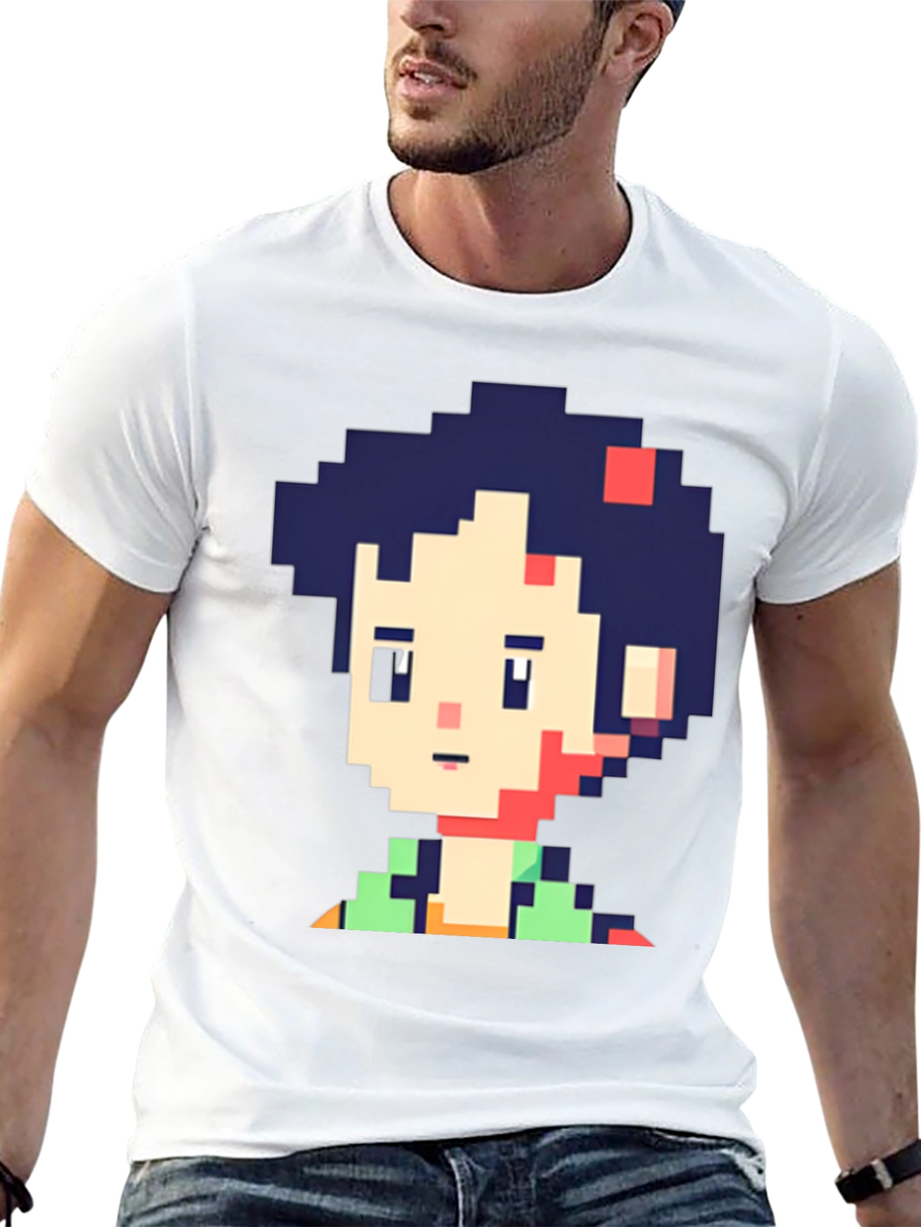 Pixel Art Character Graphic Black T-Shirt