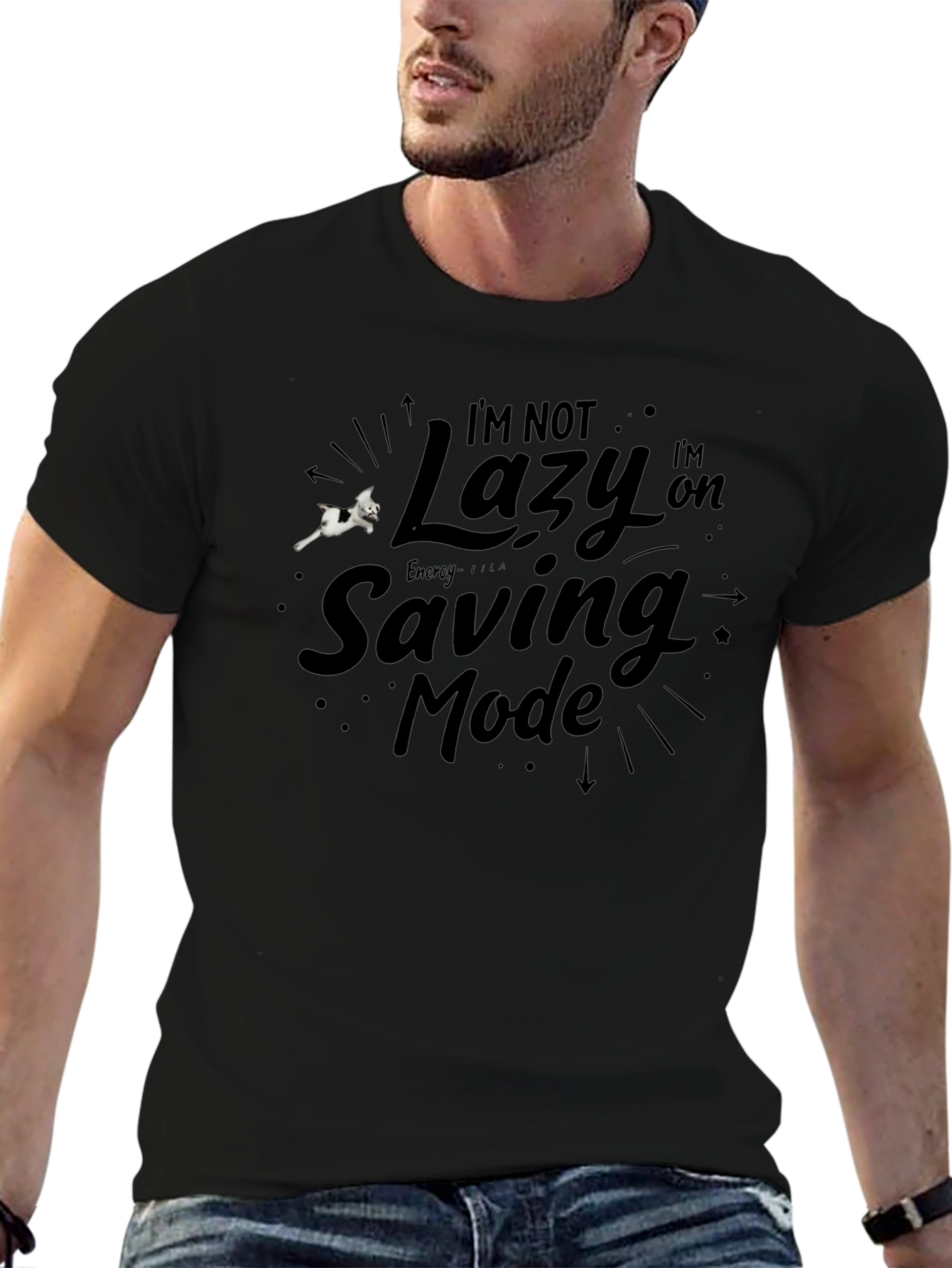 Lazy Mode T-Shirt - Black Cotton Tee
