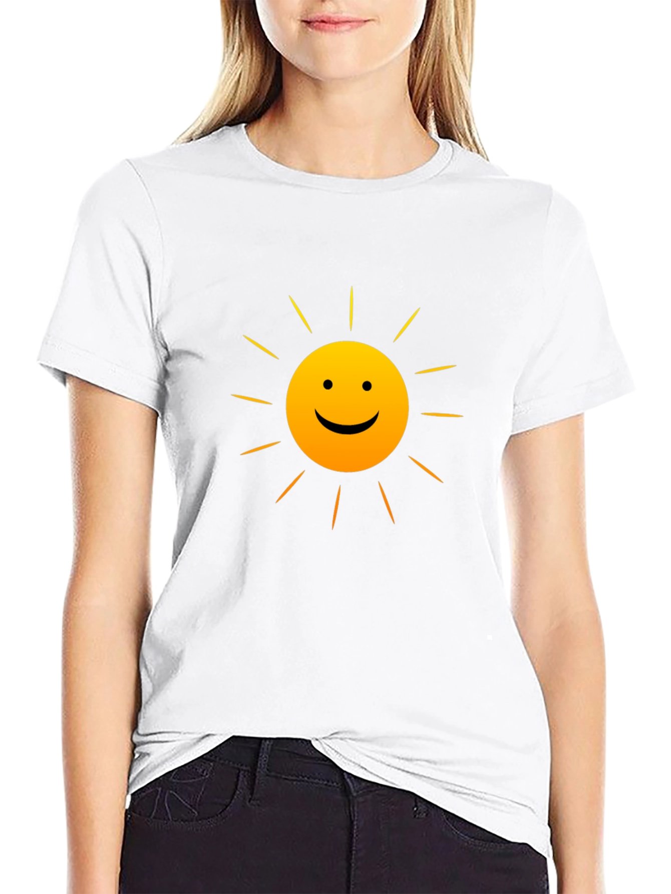 Sunny Smile Graphic Tee - Black Comfort Fit