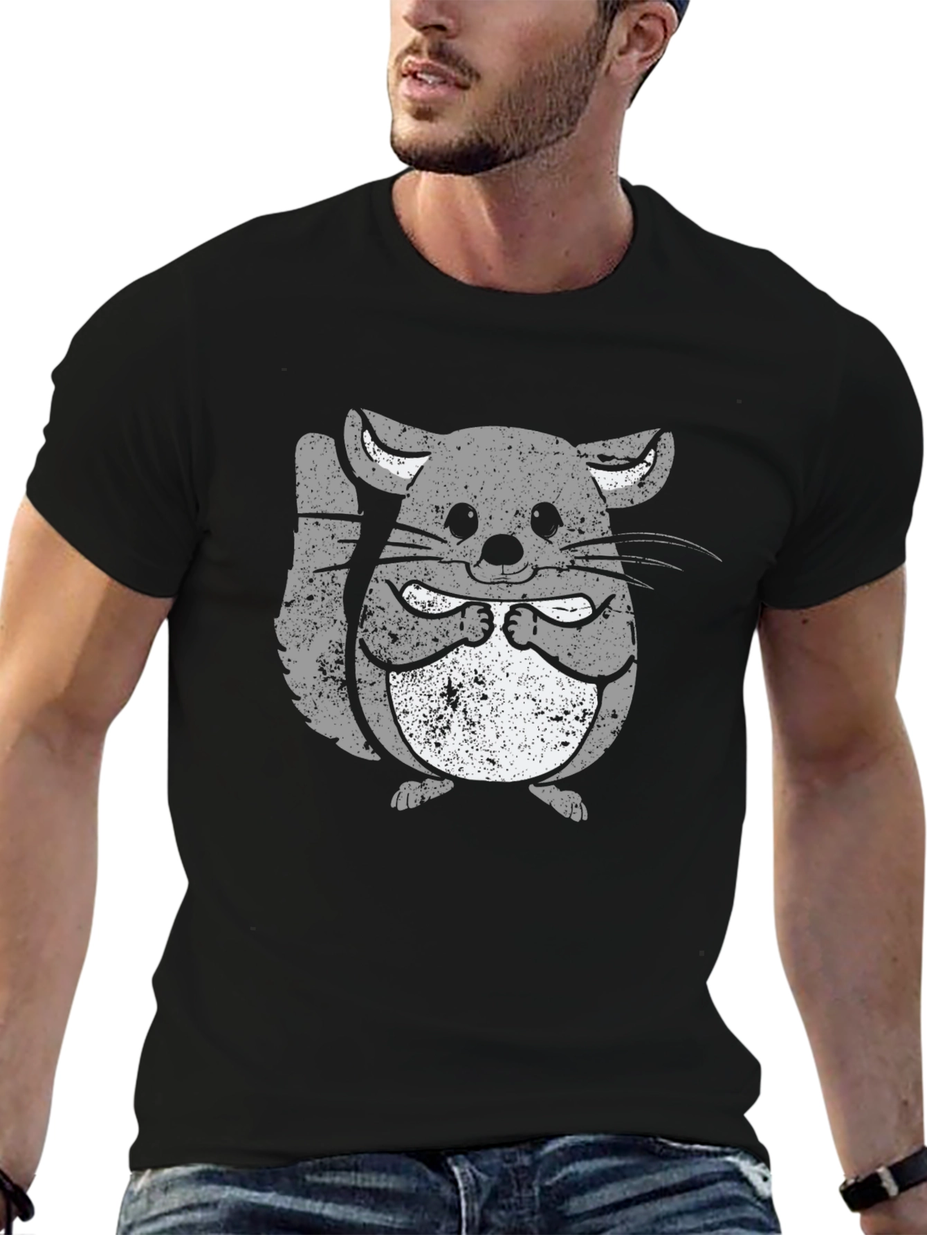 Cute Chinchilla Graphic Tee - Soft Cotton Blend