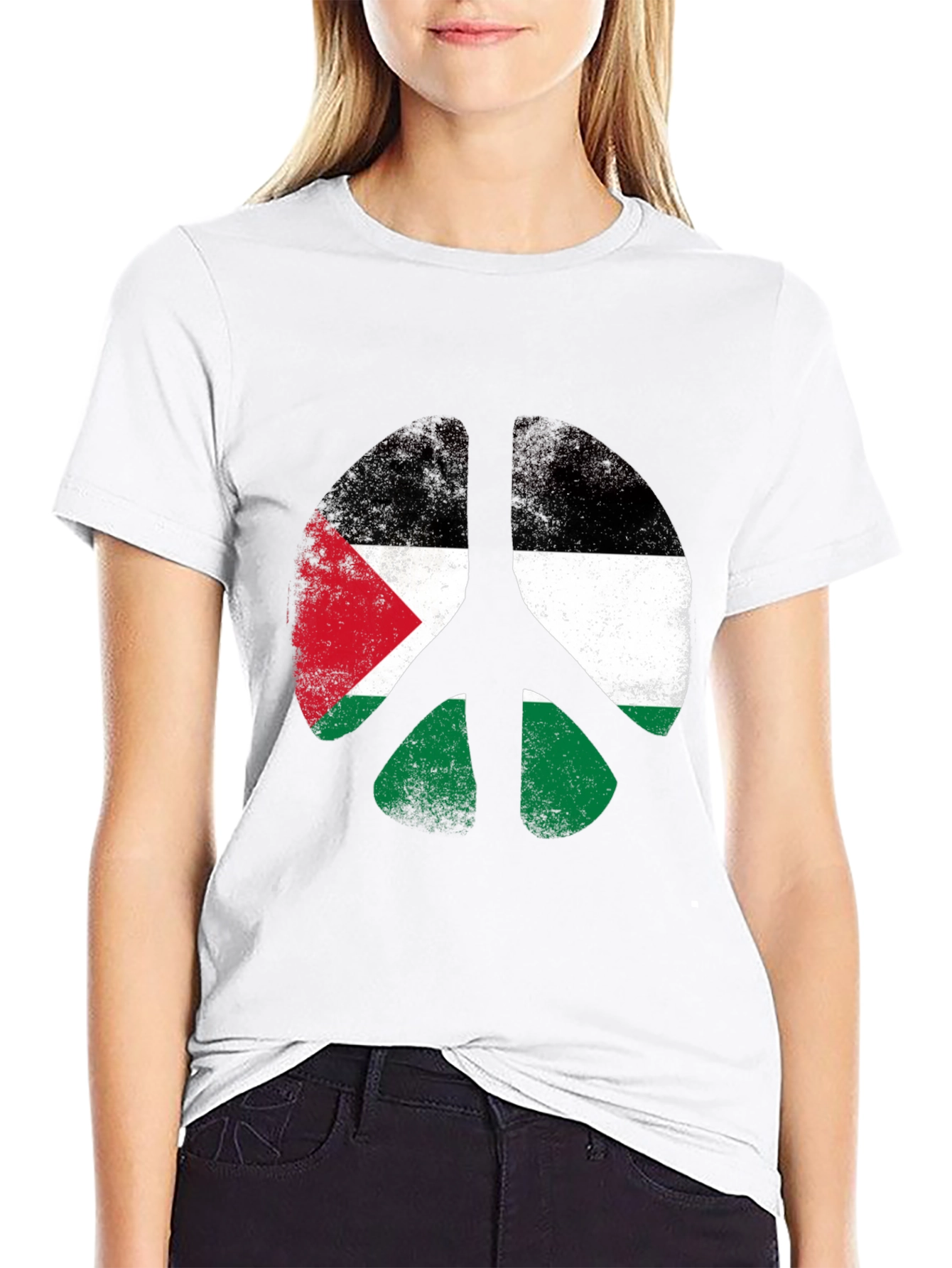Peace Palestine Flag Graphic T-Shirt