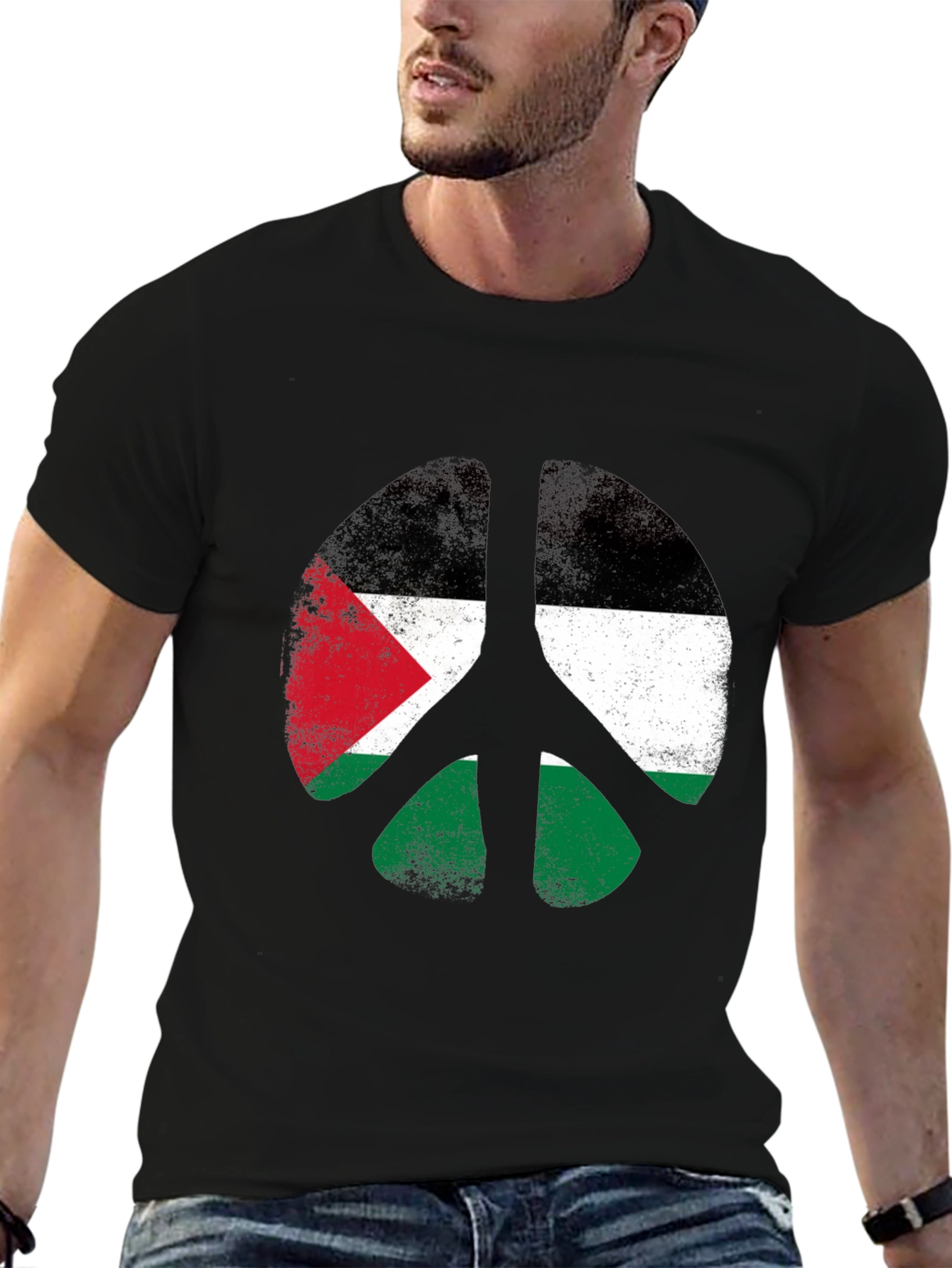 Peace Palestine Flag Graphic T-Shirt