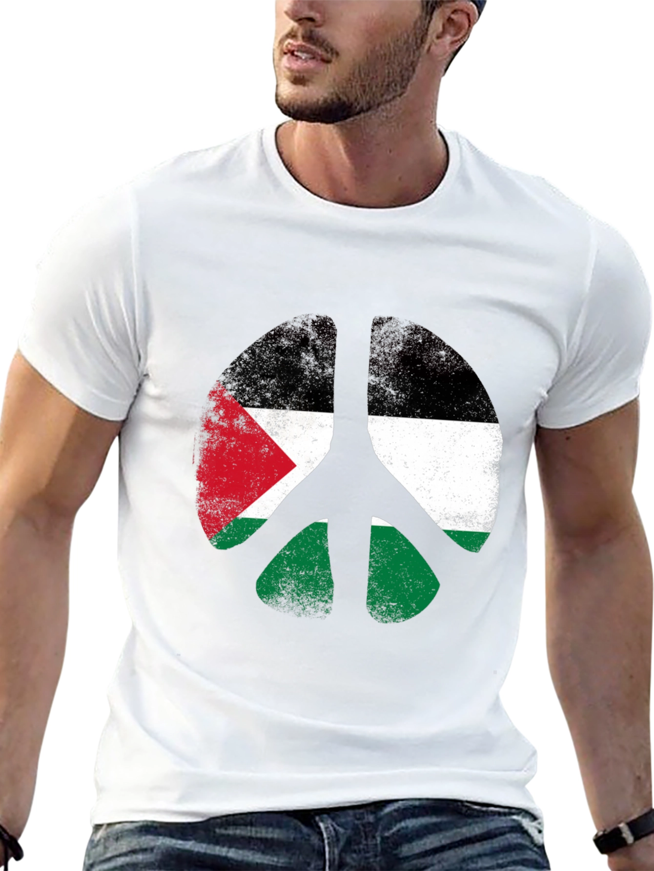 Peace Palestine Flag Graphic T-Shirt
