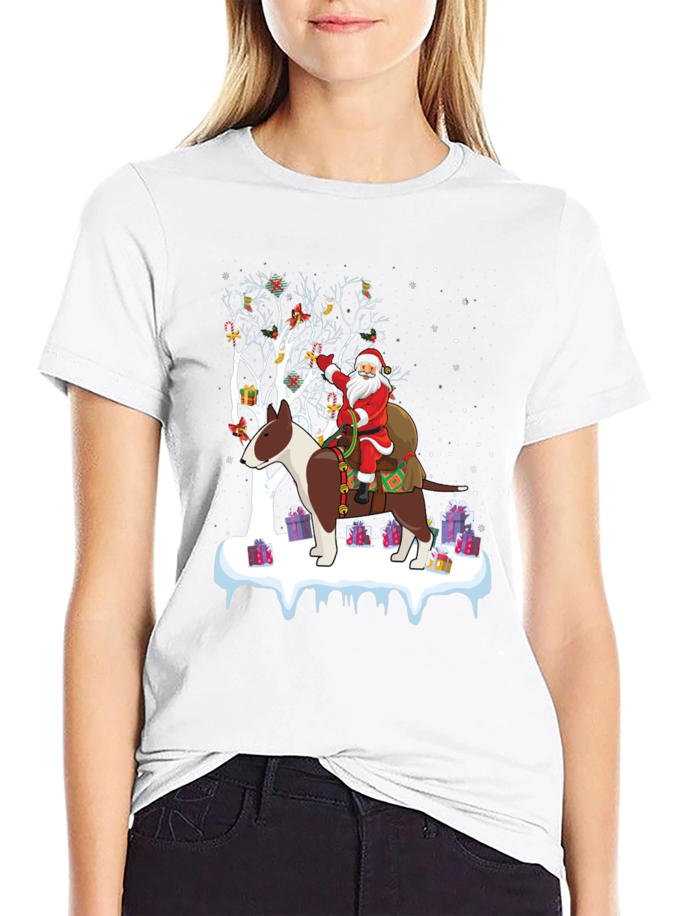 Christmas Santa Dog Graphic Tee
