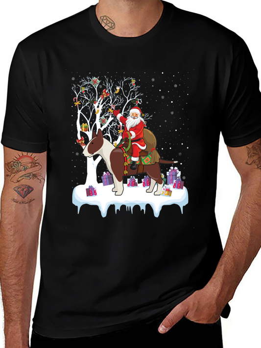 Christmas Santa Dog Graphic Tee