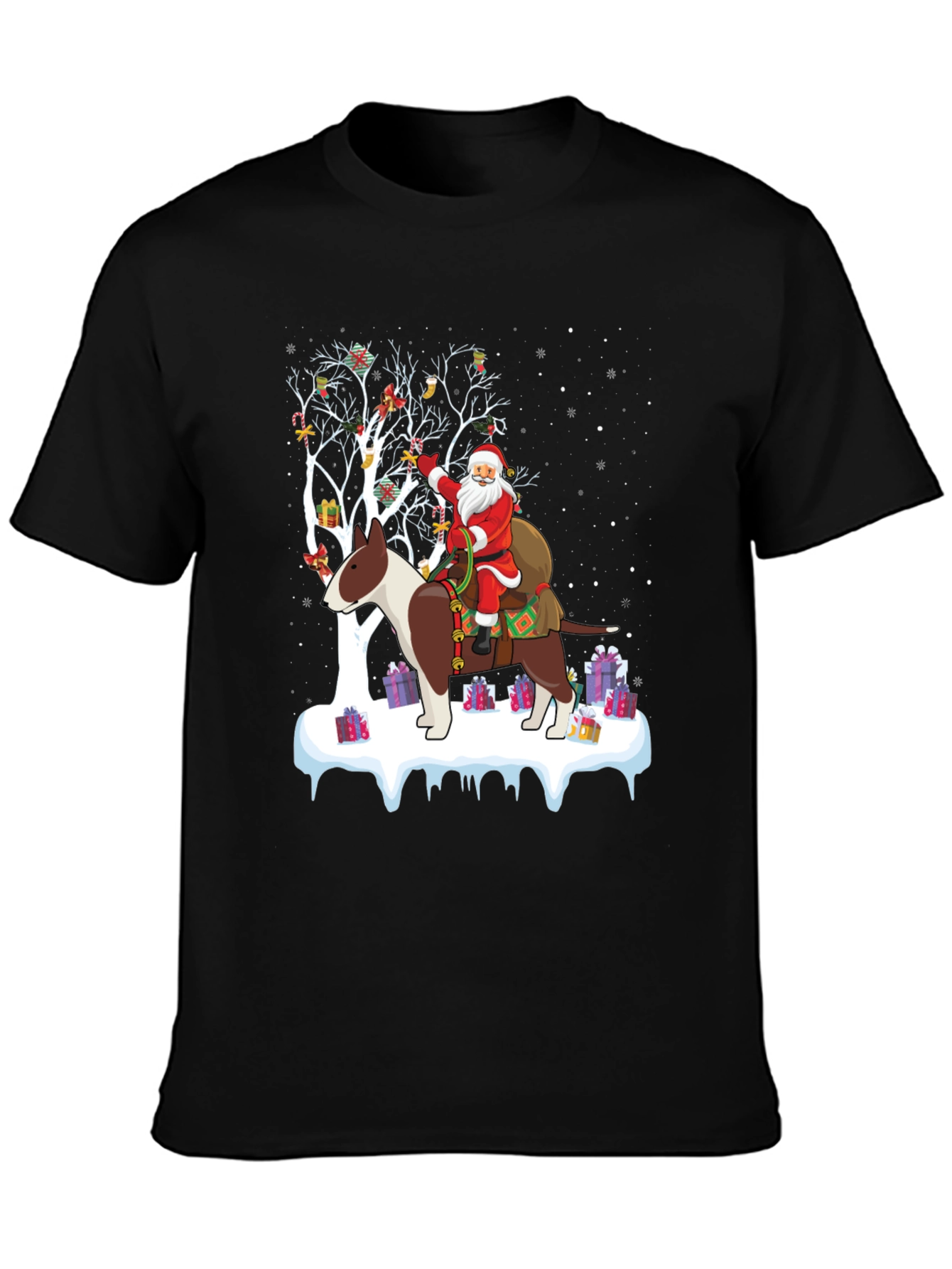Christmas Santa Dog Graphic Tee