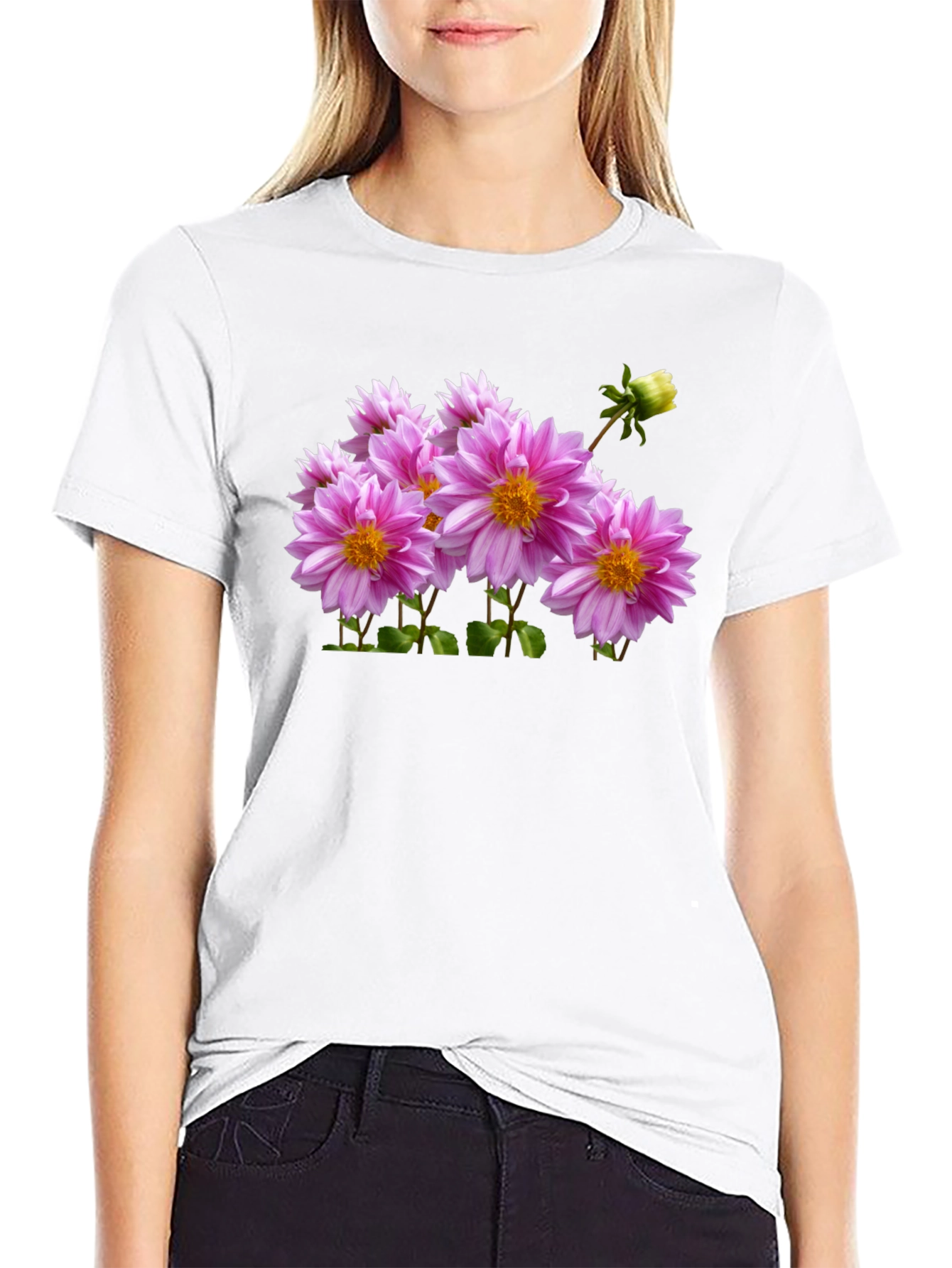 Floral Print Black T-Shirt