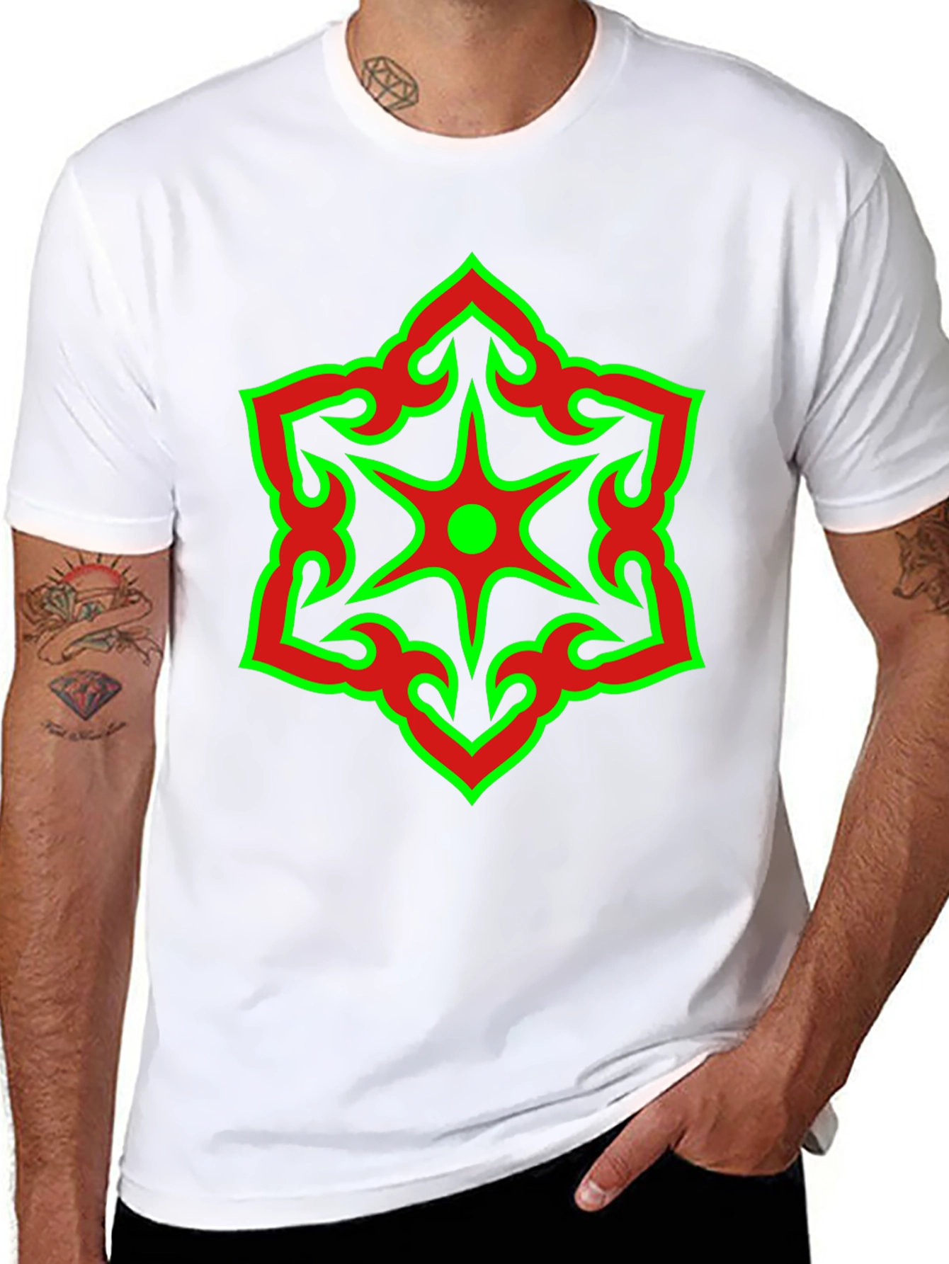 Star Design Black T-Shirt