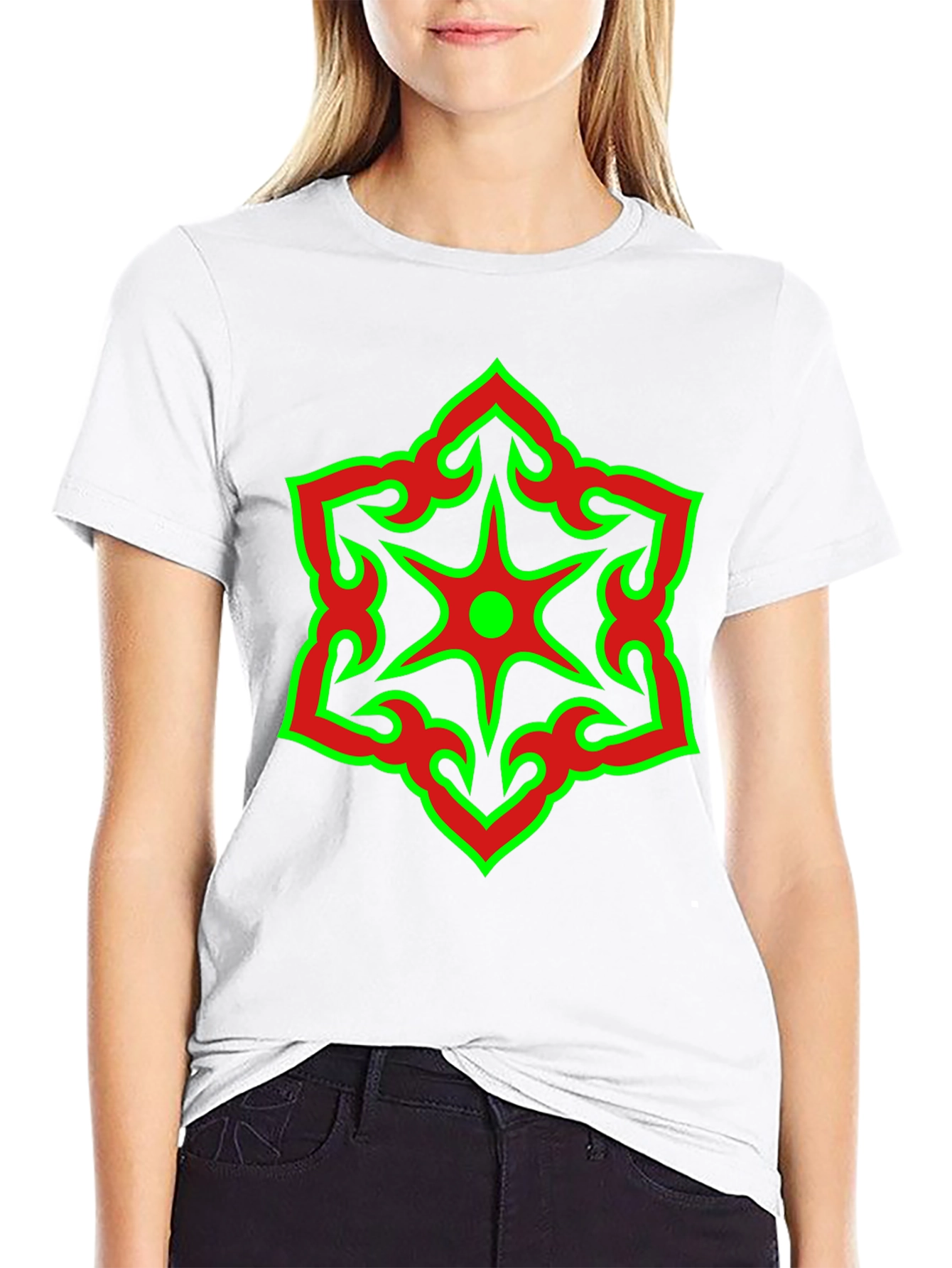 Star Design Black T-Shirt