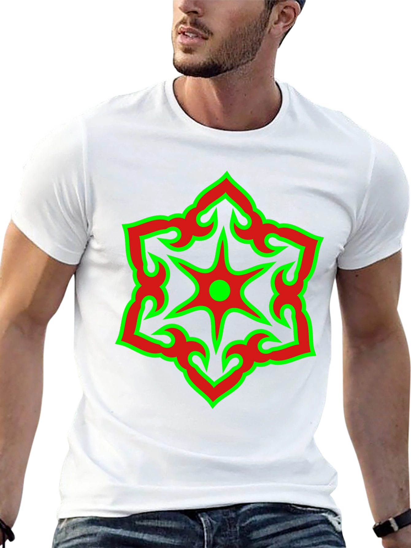 Star Design Black T-Shirt