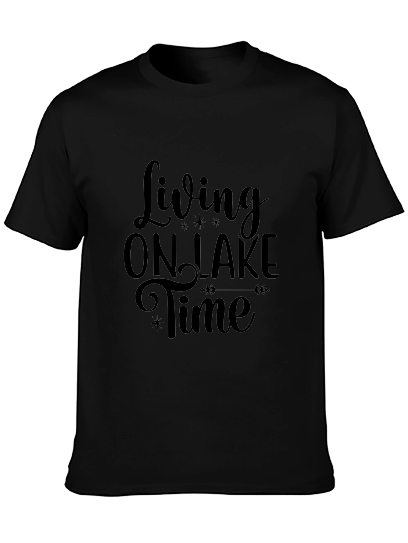 Living On Lake Time Graphic Tee - Black