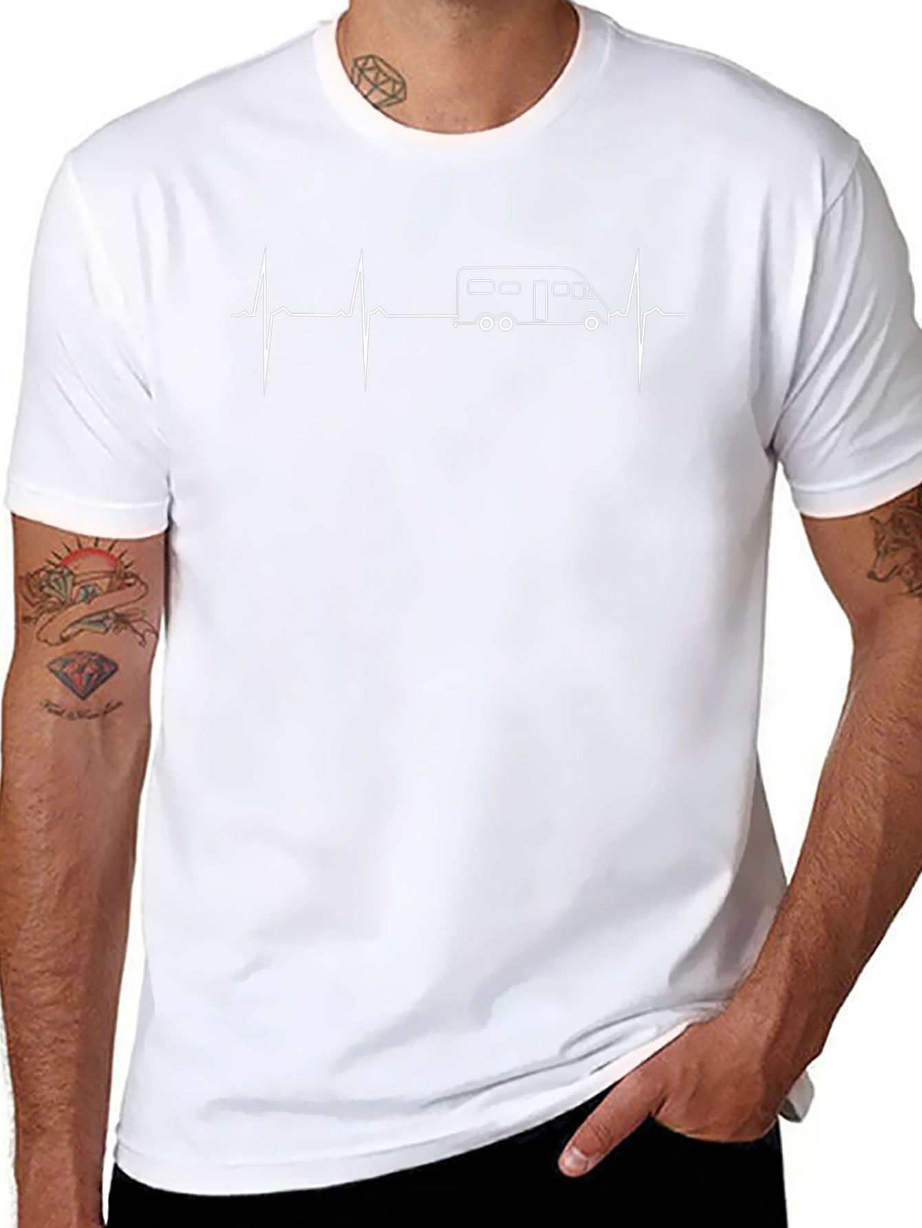 Camper Van Heartbeat T-Shirt - Adventure Awaits!