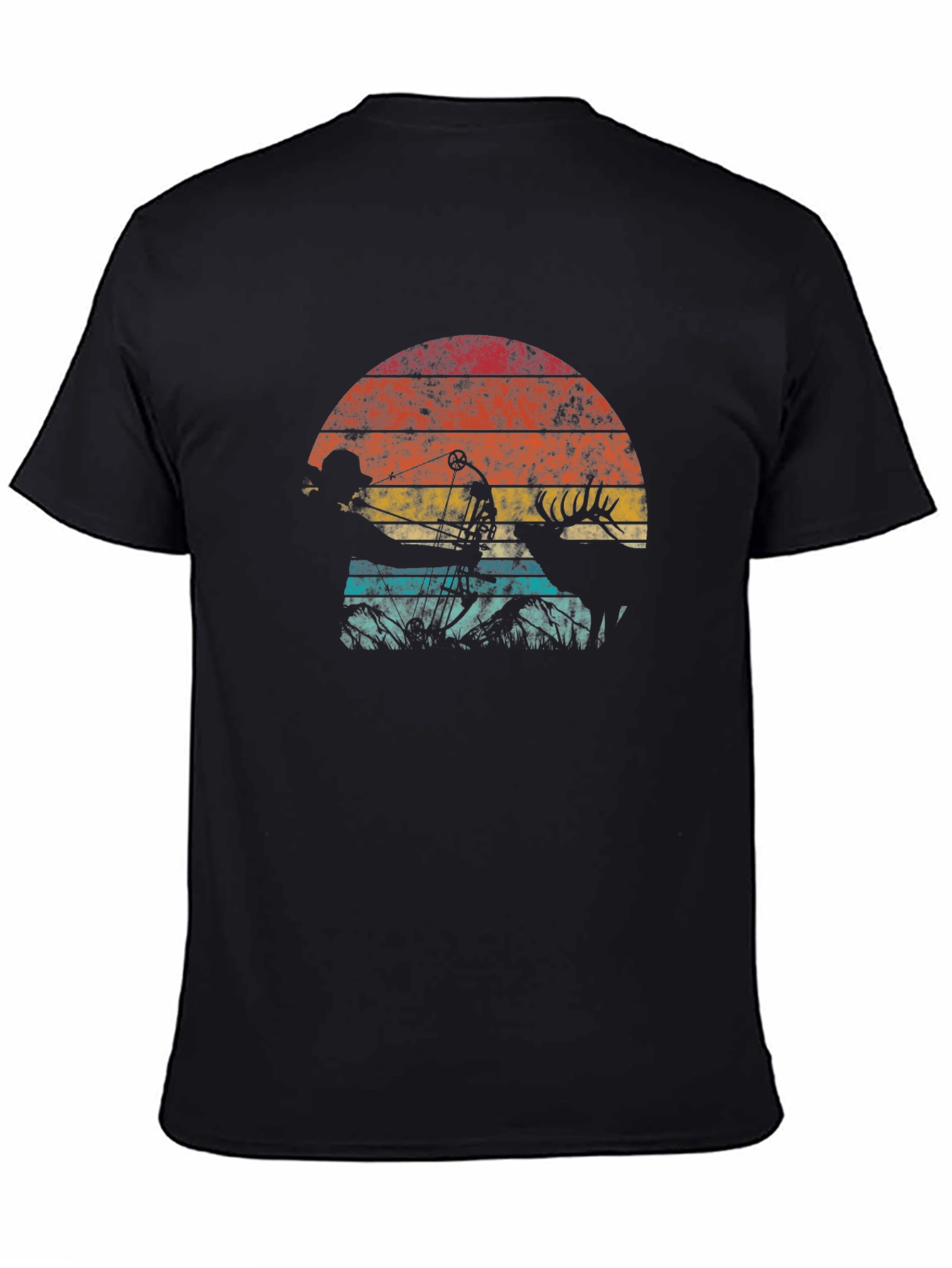 Retro Hunter T-Shirt - Bow Hunting Deer Design