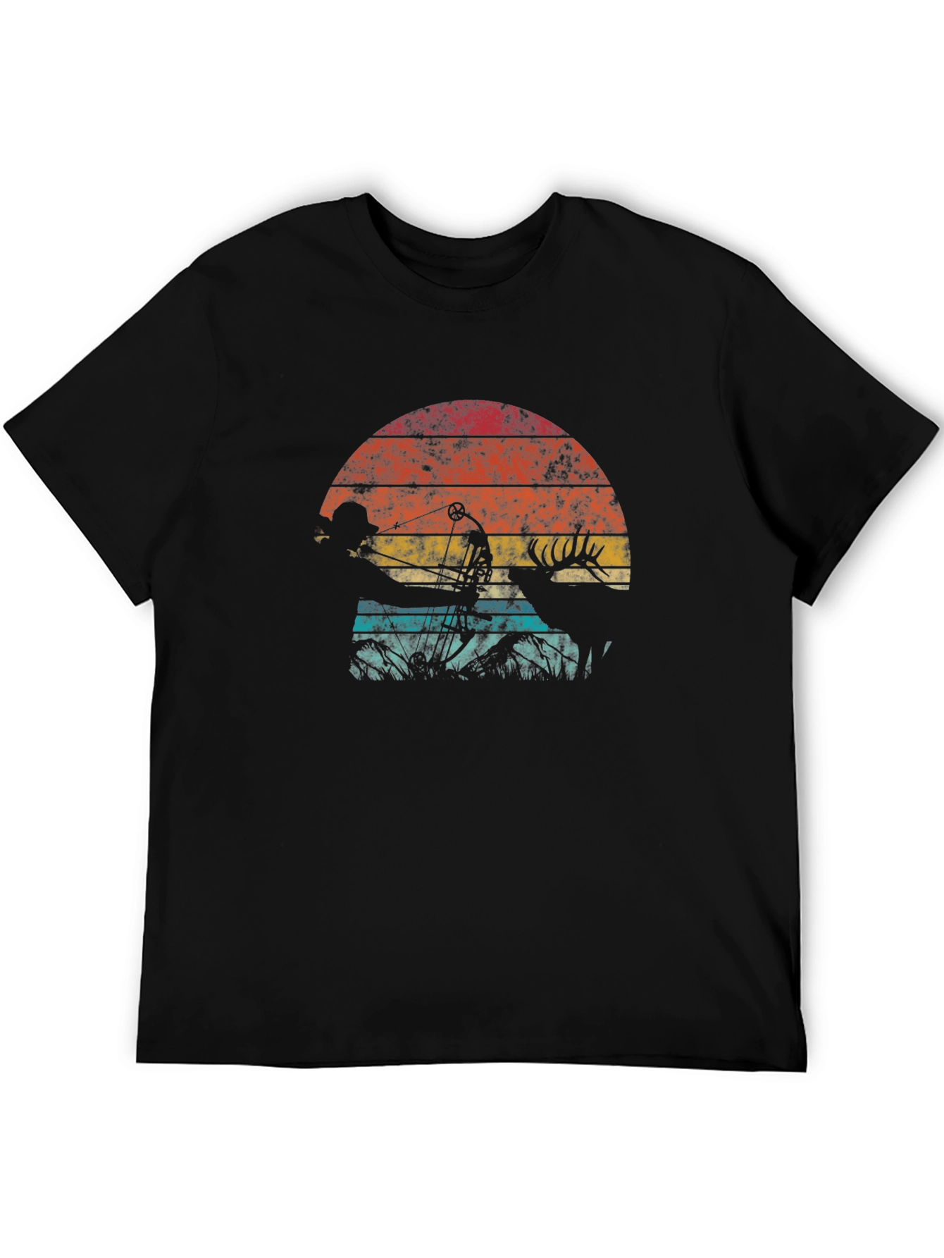 Retro Hunter T-Shirt - Bow Hunting Deer Design