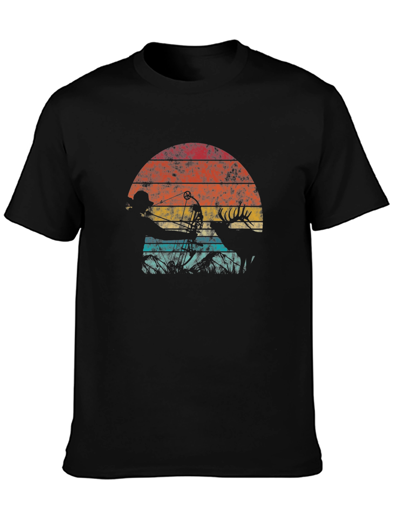 Retro Hunter T-Shirt - Bow Hunting Deer Design