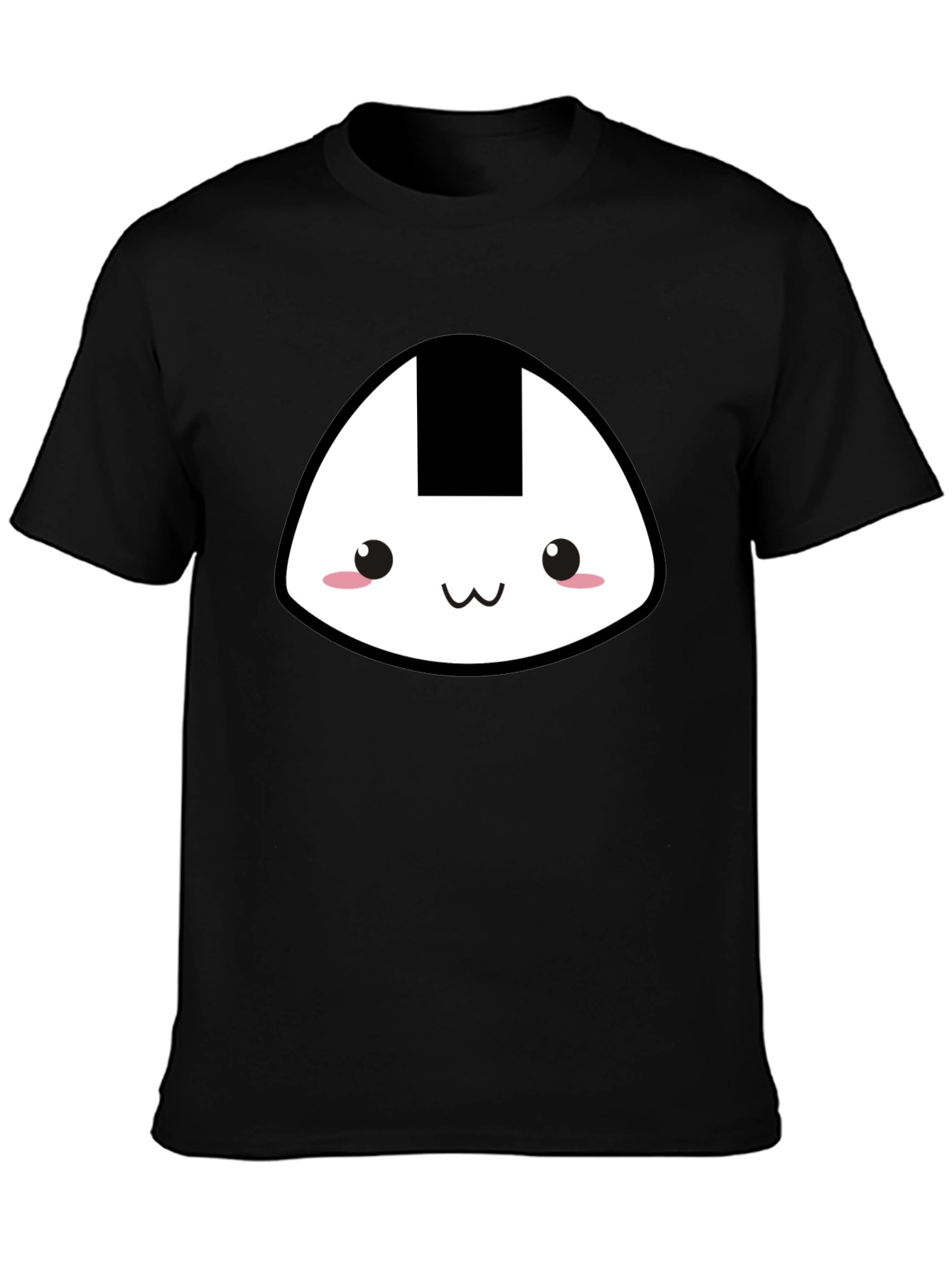 Cute Onigiri Graphic Tee - Black