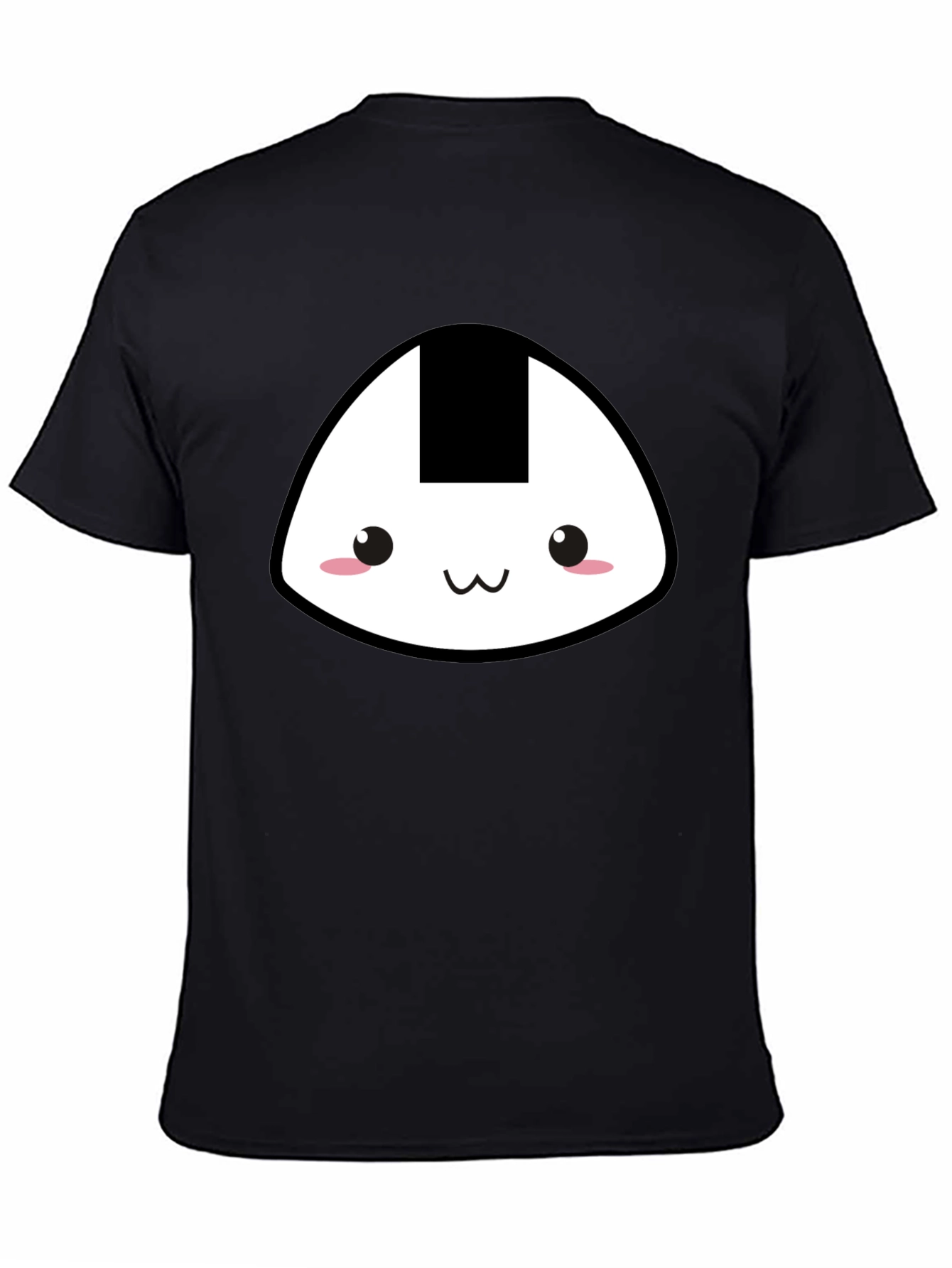 Cute Onigiri Graphic Tee - Black