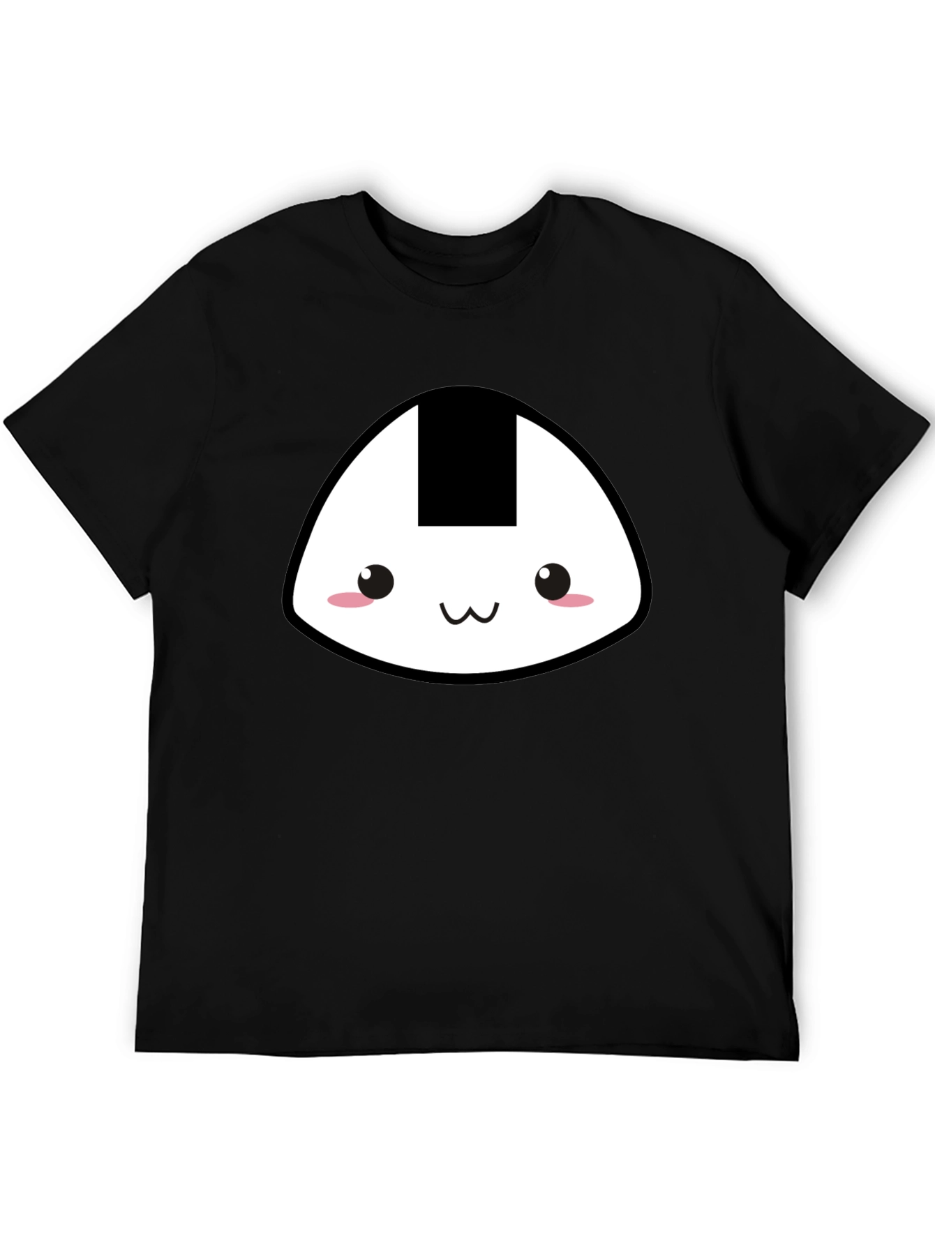 Cute Onigiri Graphic Tee - Black