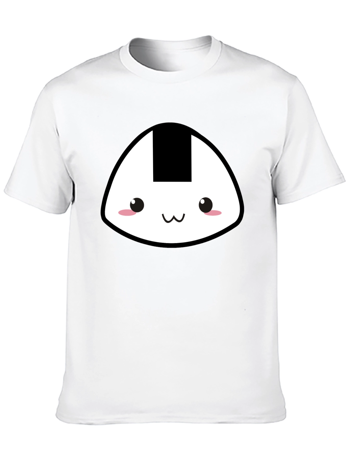 Cute Onigiri Graphic Tee - Black