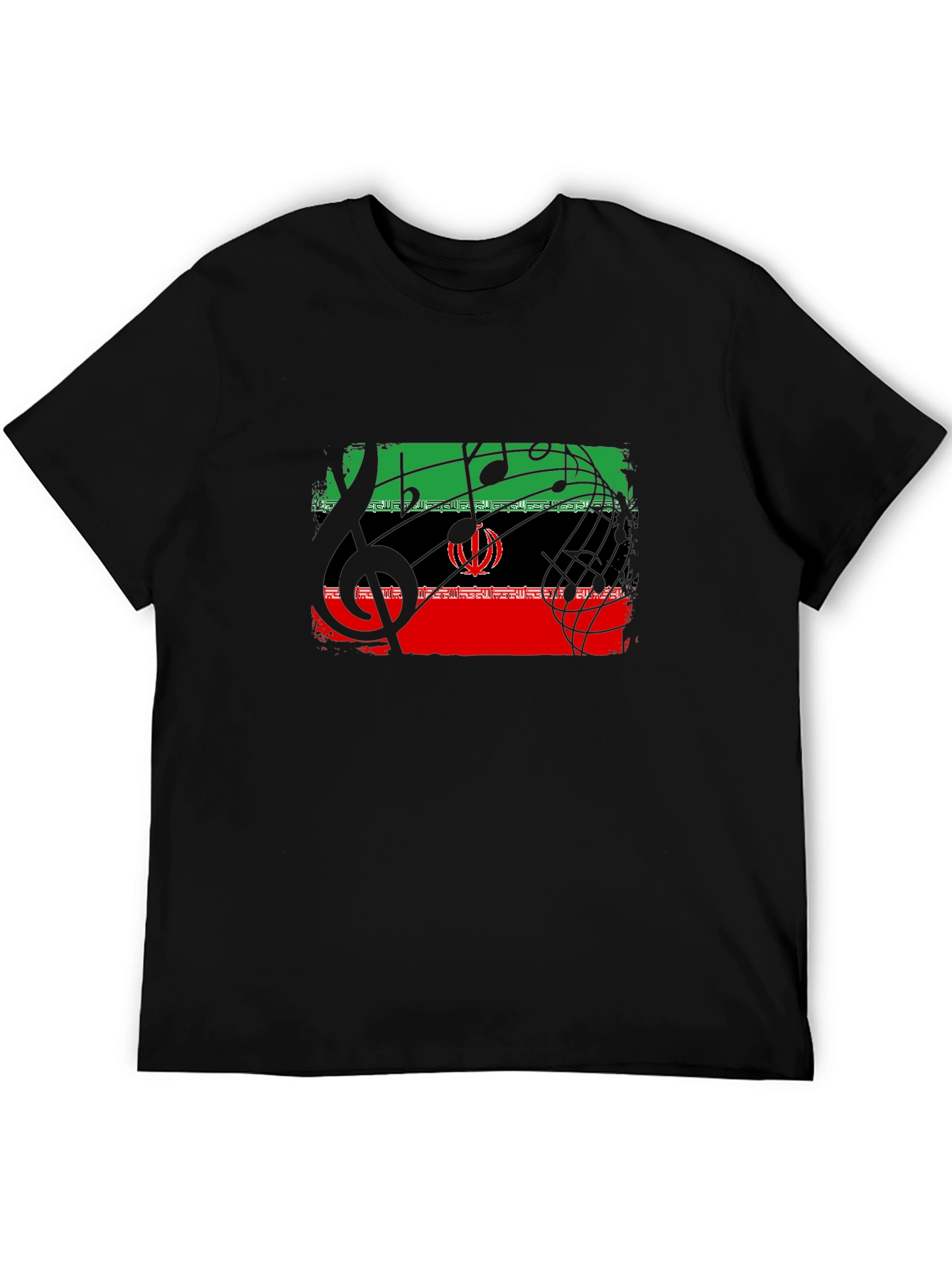 Musical Iran Flag Graphic T-Shirt