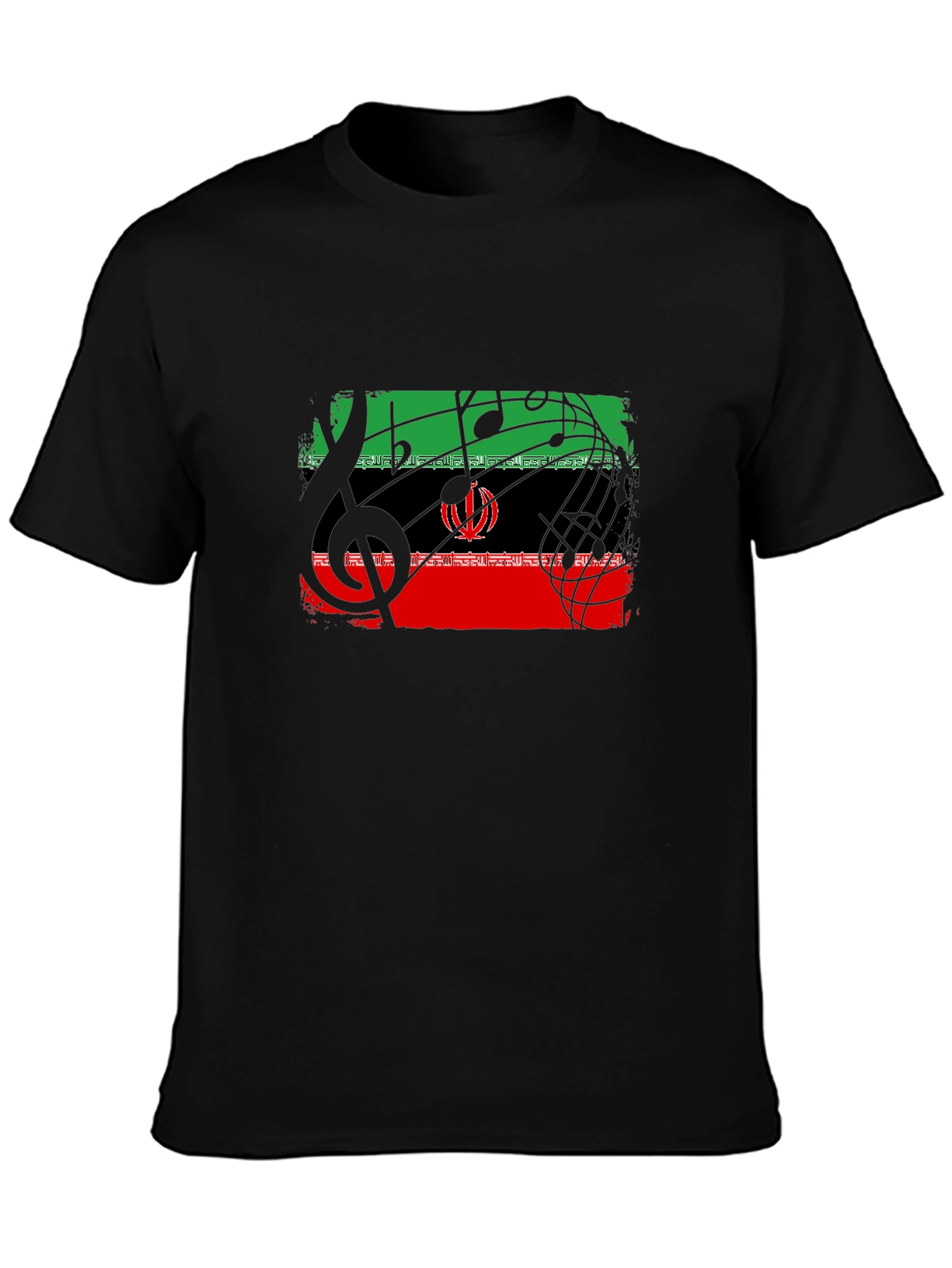 Musical Iran Flag Graphic T-Shirt