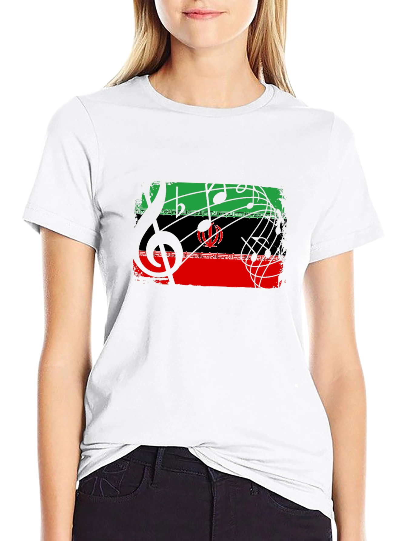 Musical Iran Flag Graphic T-Shirt