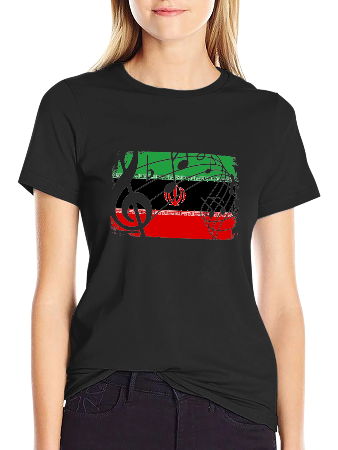 Musical Iran Flag Graphic T-Shirt