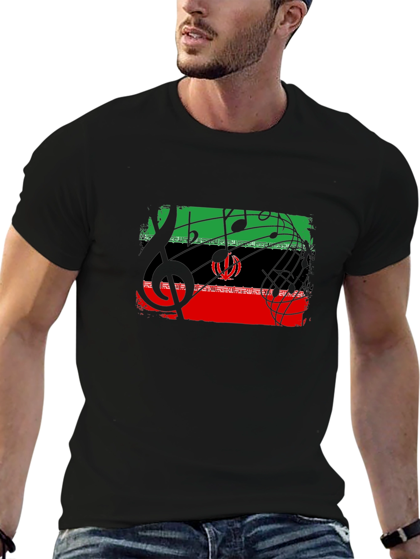 Musical Iran Flag Graphic T-Shirt