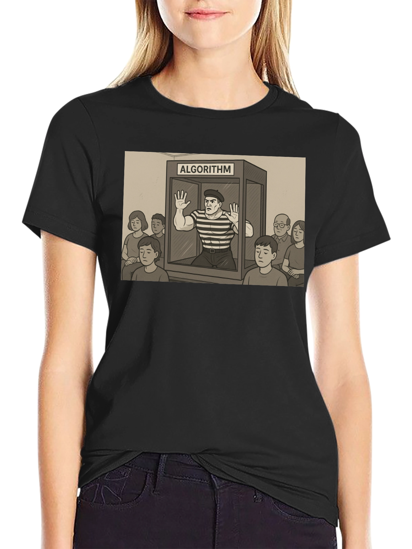 Algorithm Funny Graphic T-Shirt - Black