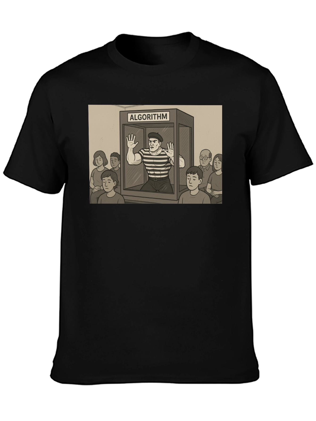 Algorithm Funny Graphic T-Shirt - Black