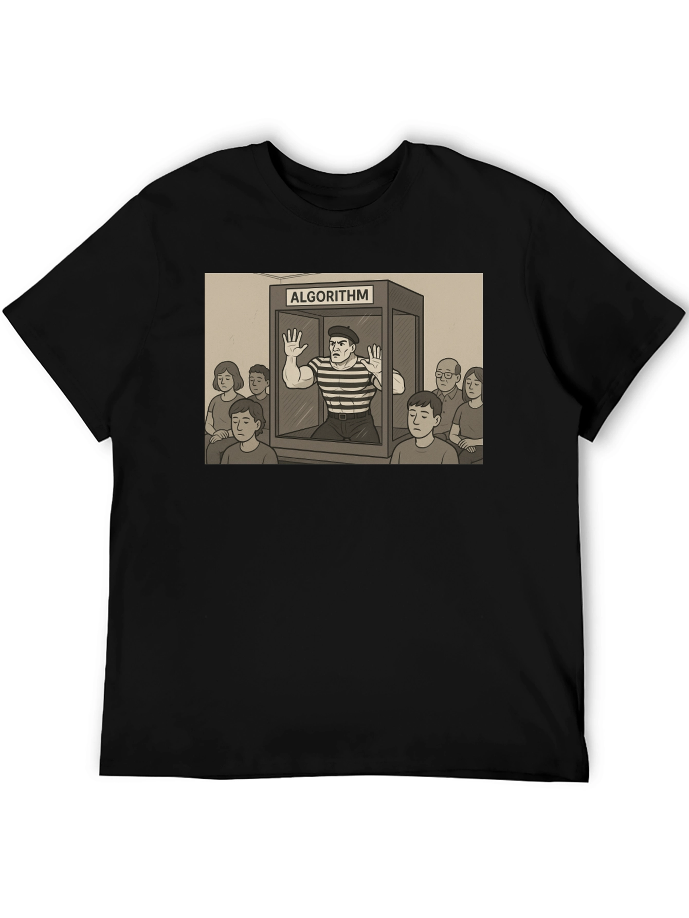 Algorithm Funny Graphic T-Shirt - Black