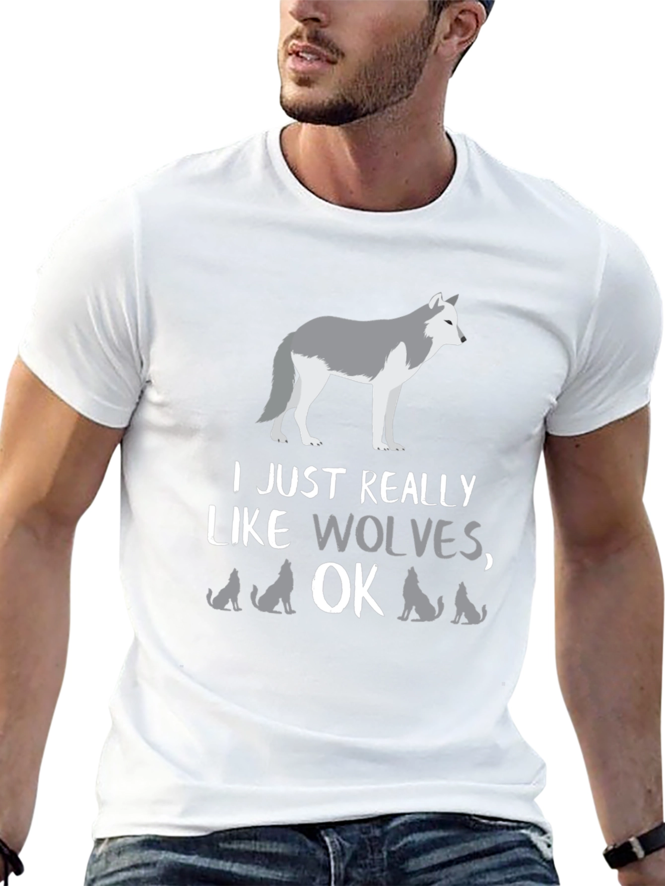 I Just Really Like Wolves OK? Graphic Tee